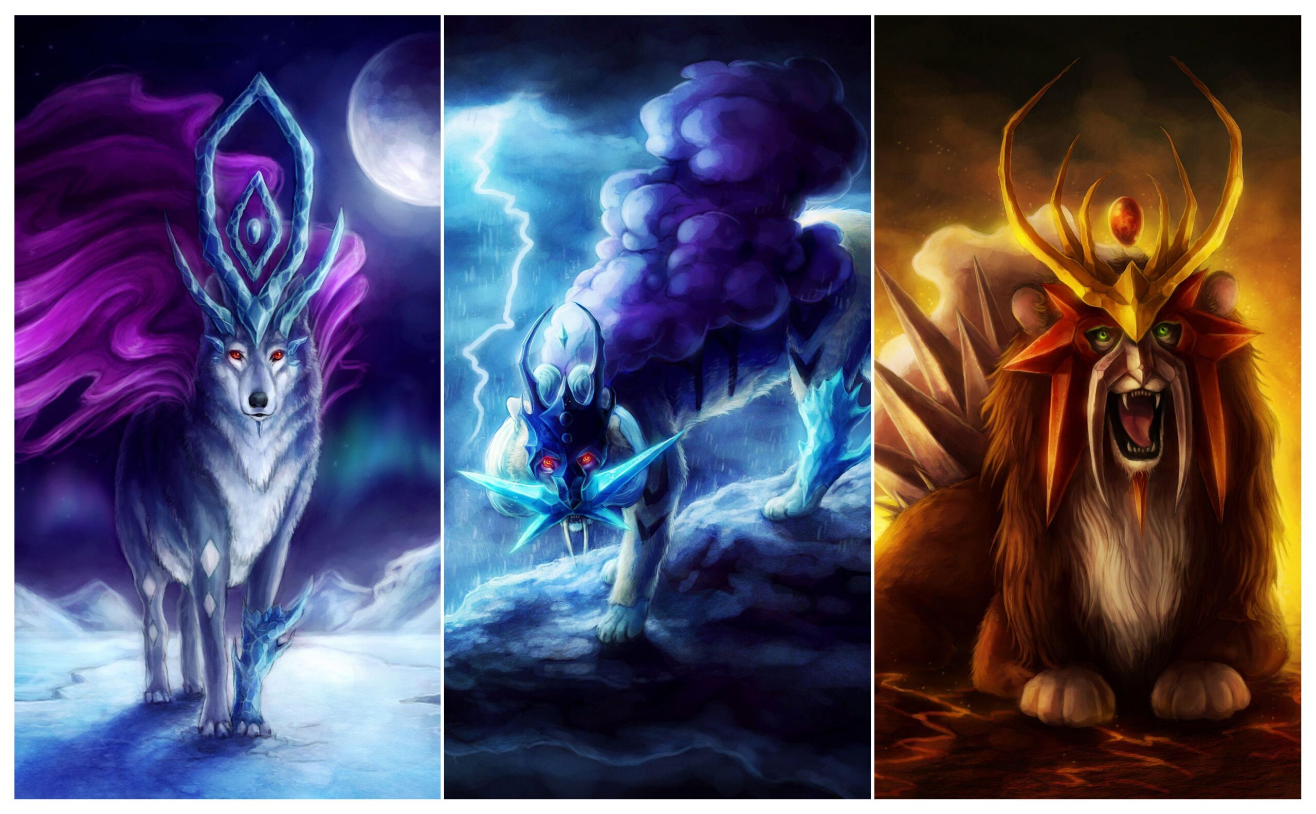 Realistic Suicune, Raikou and Entei Image