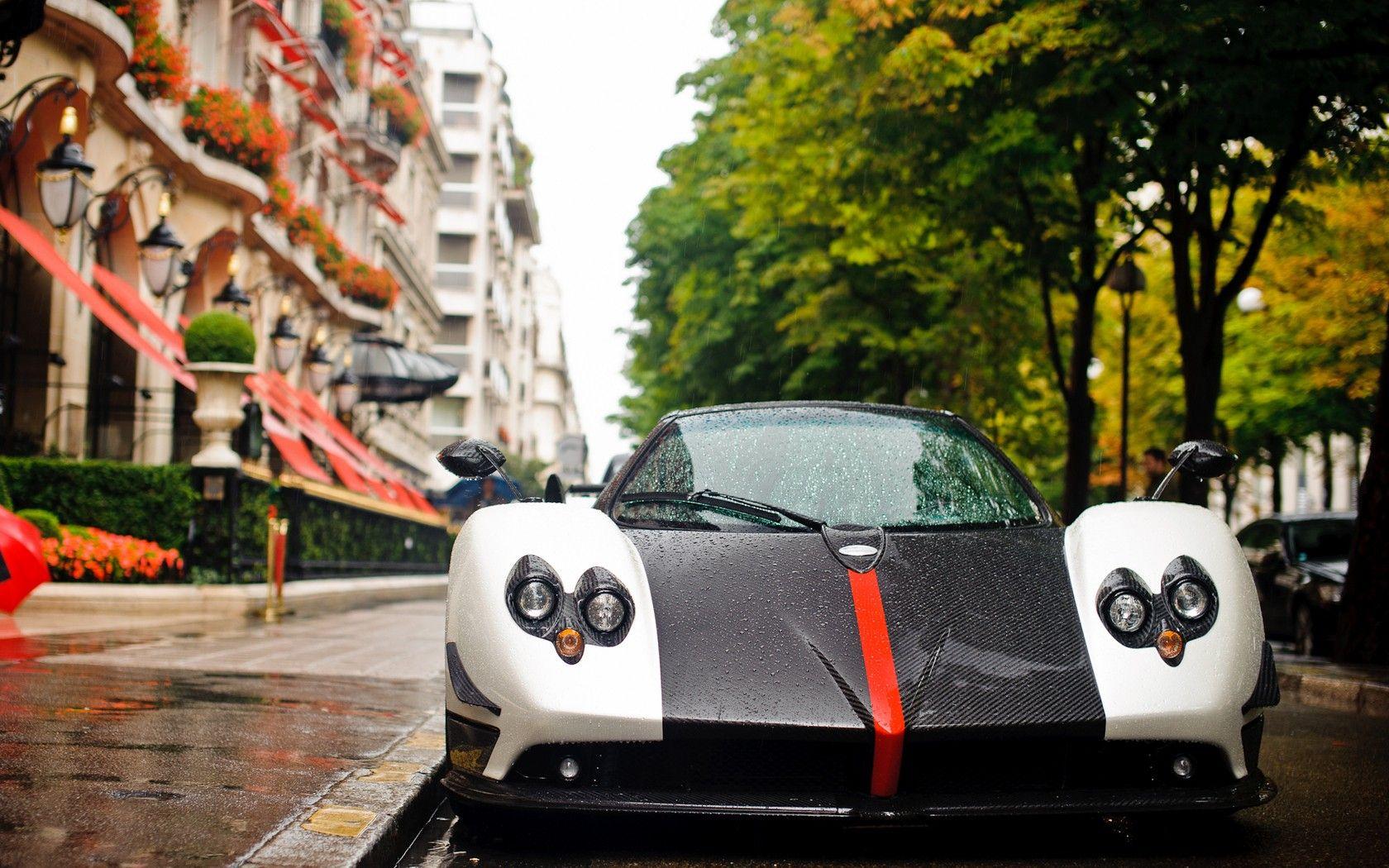 Pagani Zonda Water Drops Wet HD wallpapers