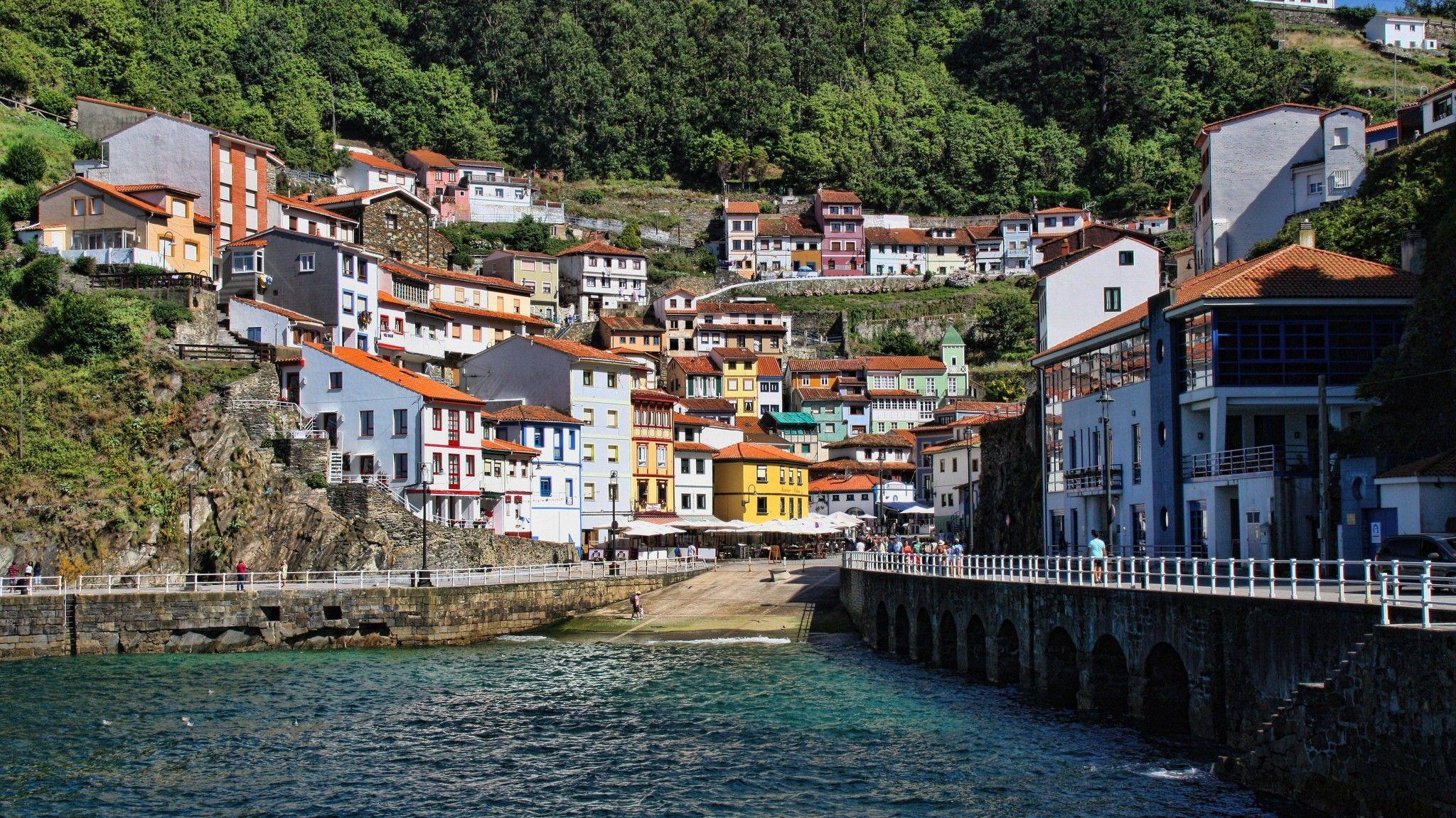 Download Spain, Cudillero, Buildings, Port Wallpapers