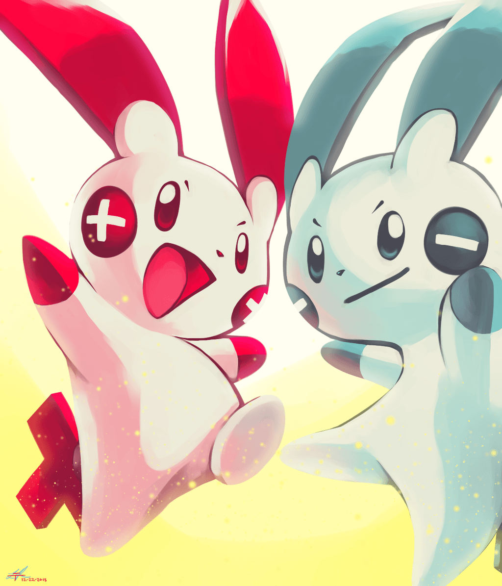 Day20 [ELECTRIC RODENT] Plusle and Minun by Rock