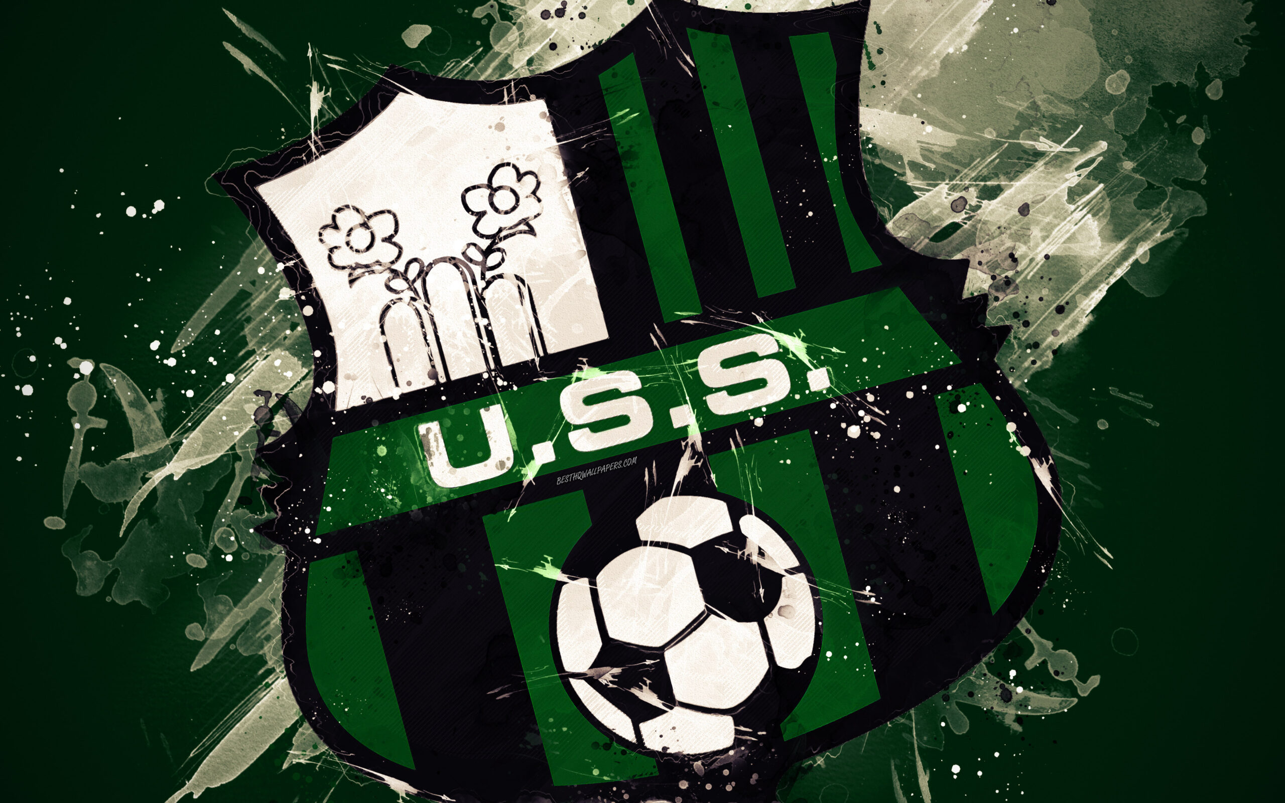 Download wallpapers US Sassuolo Calcio, 4k, paint art, creative