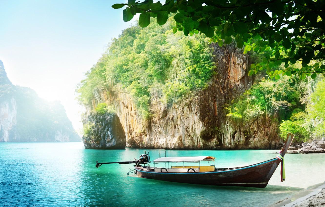 Wallpapers sea, the sky, the sun, Islands, boat, Thailand, Phuket