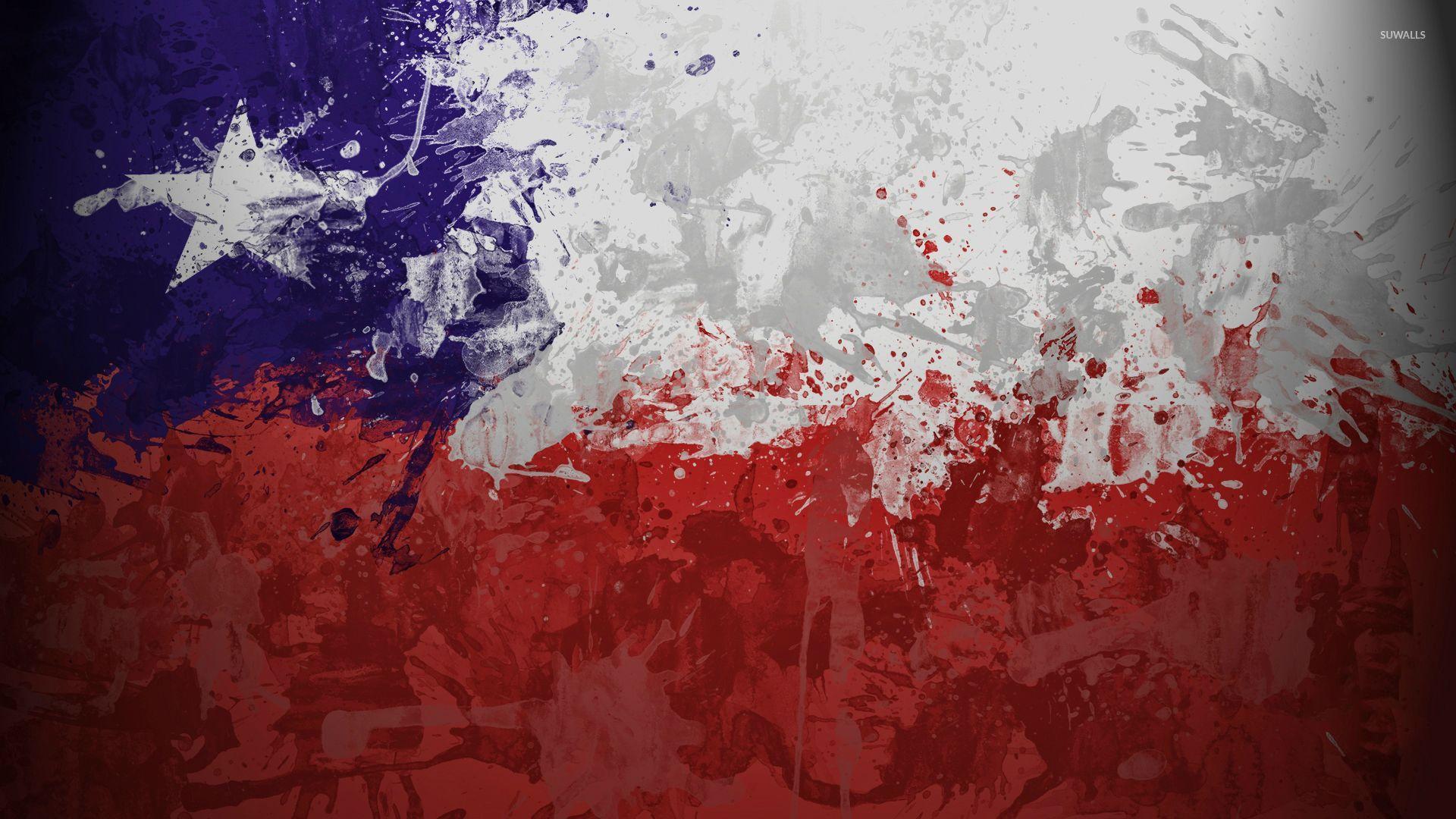 Chile flag with paint drops wallpapers