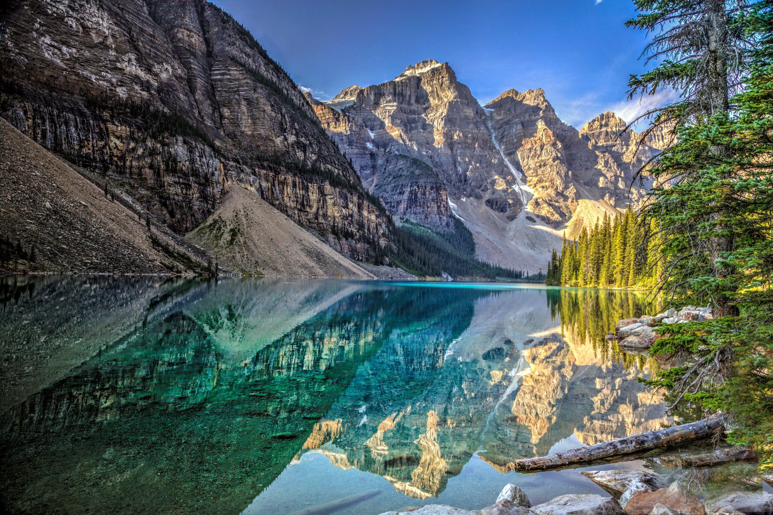 Lake mountains trees landscape Lake Moraine Canada Alberta Banff