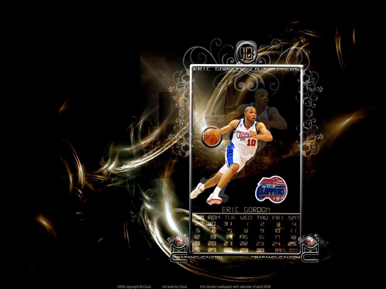 Eric Gordon April 2009 Calendar Wallpapers