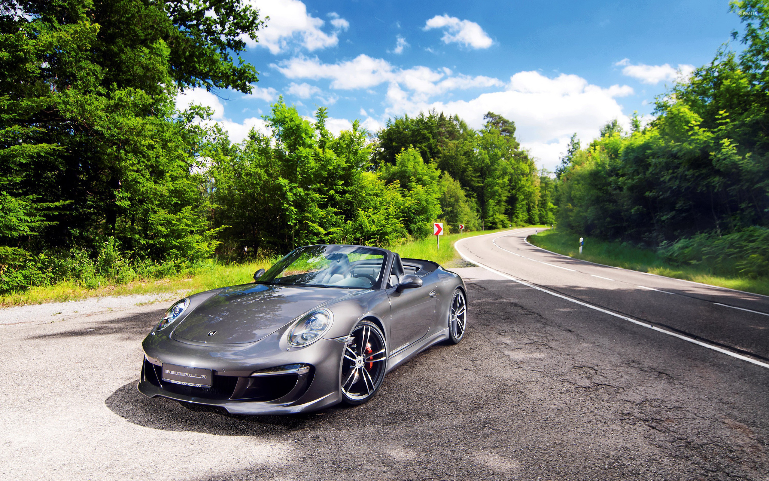 Silver Gemballa Porsche 911 Carrera S cabriolet front side view