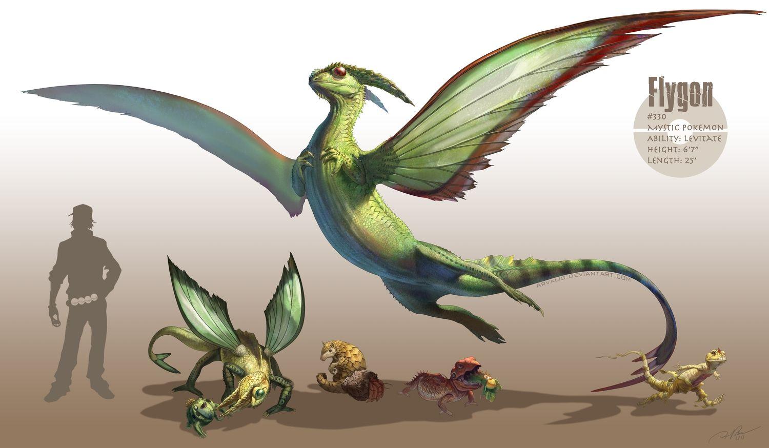 arvalis cacnea dwebble flygon pokemon realistic sandshrew scraggy