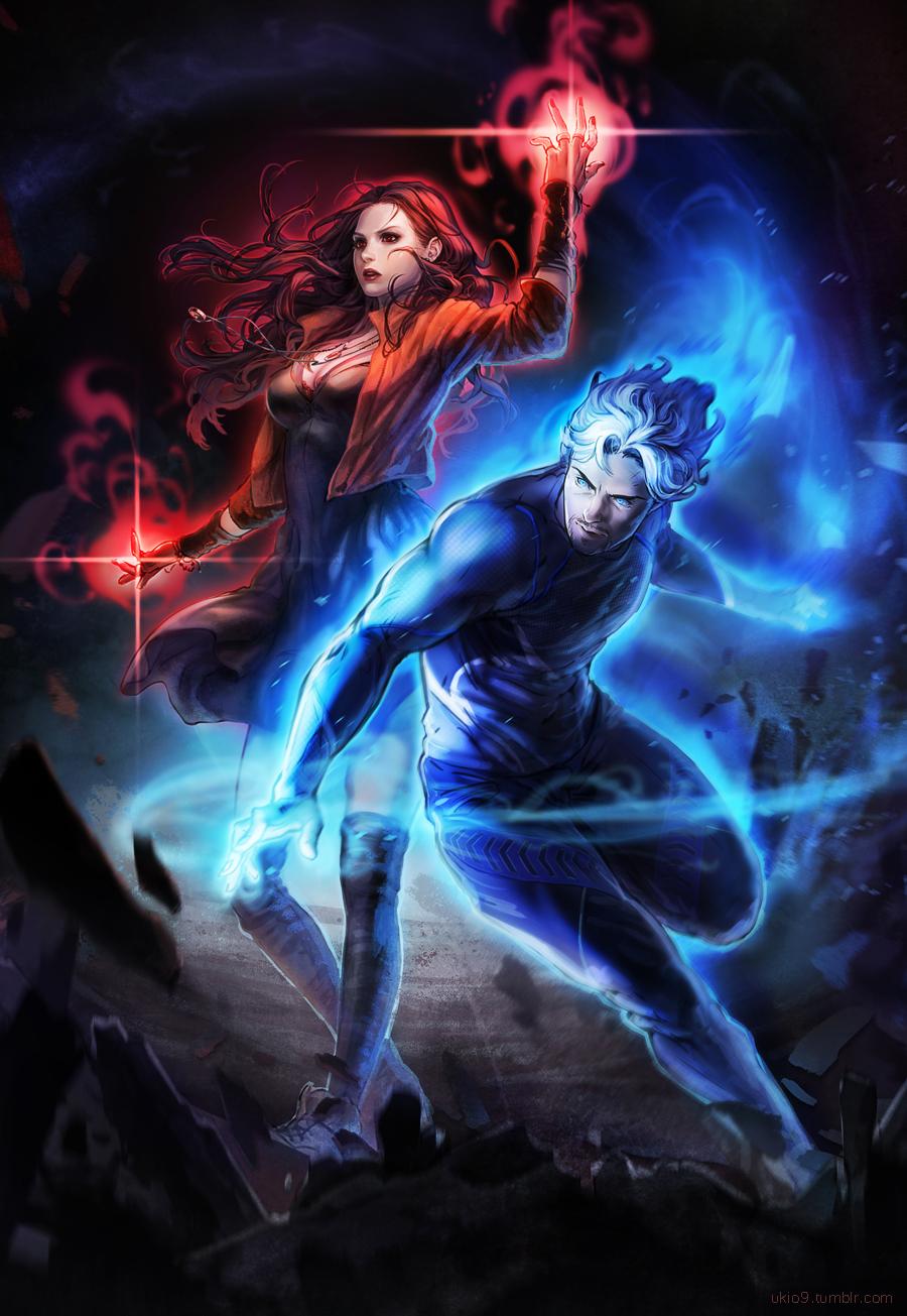 pietro maximoff, quicksilver, scarlet witch, and wanda maximoff