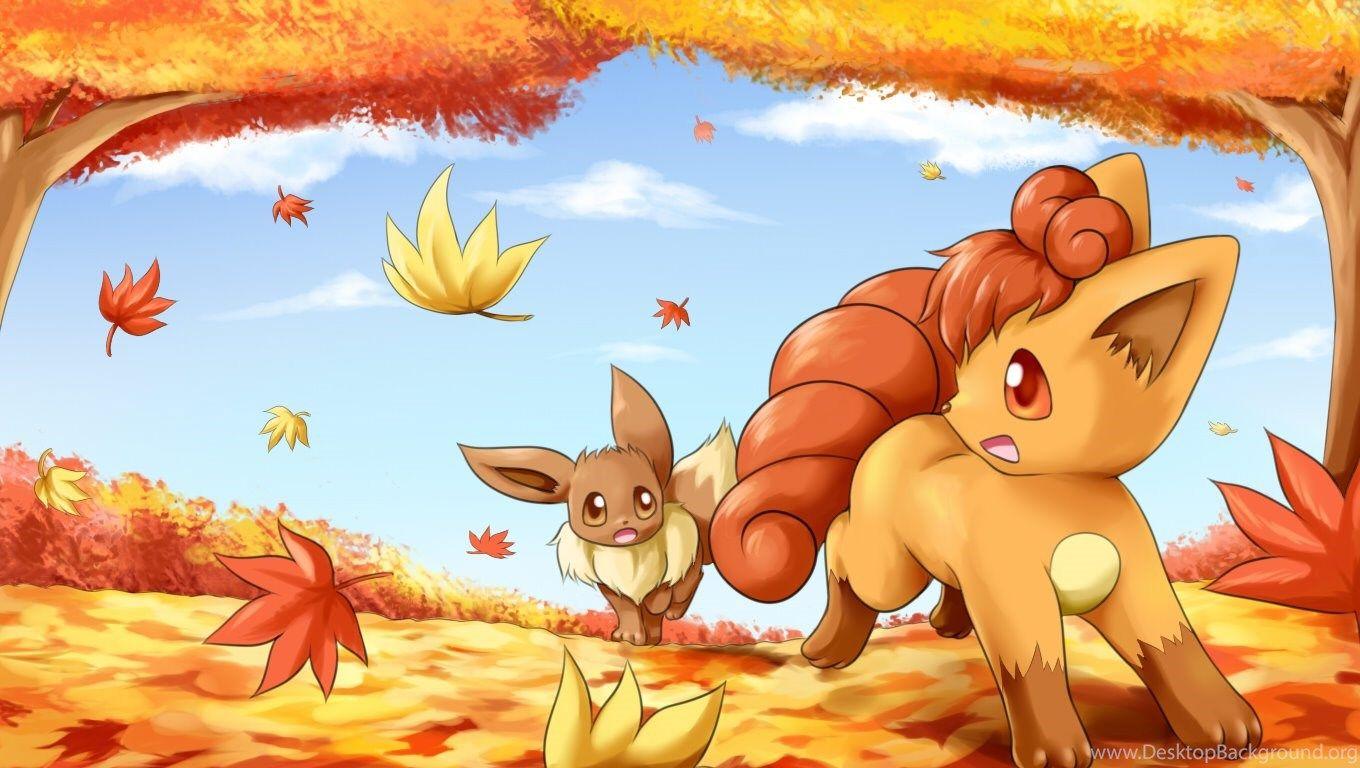 Wallpapers Vulpix And Eevee Ceafbfcffcd Desktop Backgrounds