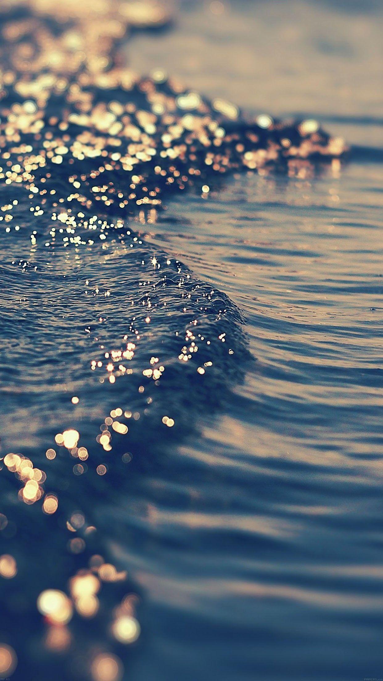 gold sea wave water sunset ocean nature iPhone 6 Plus Wallpapers