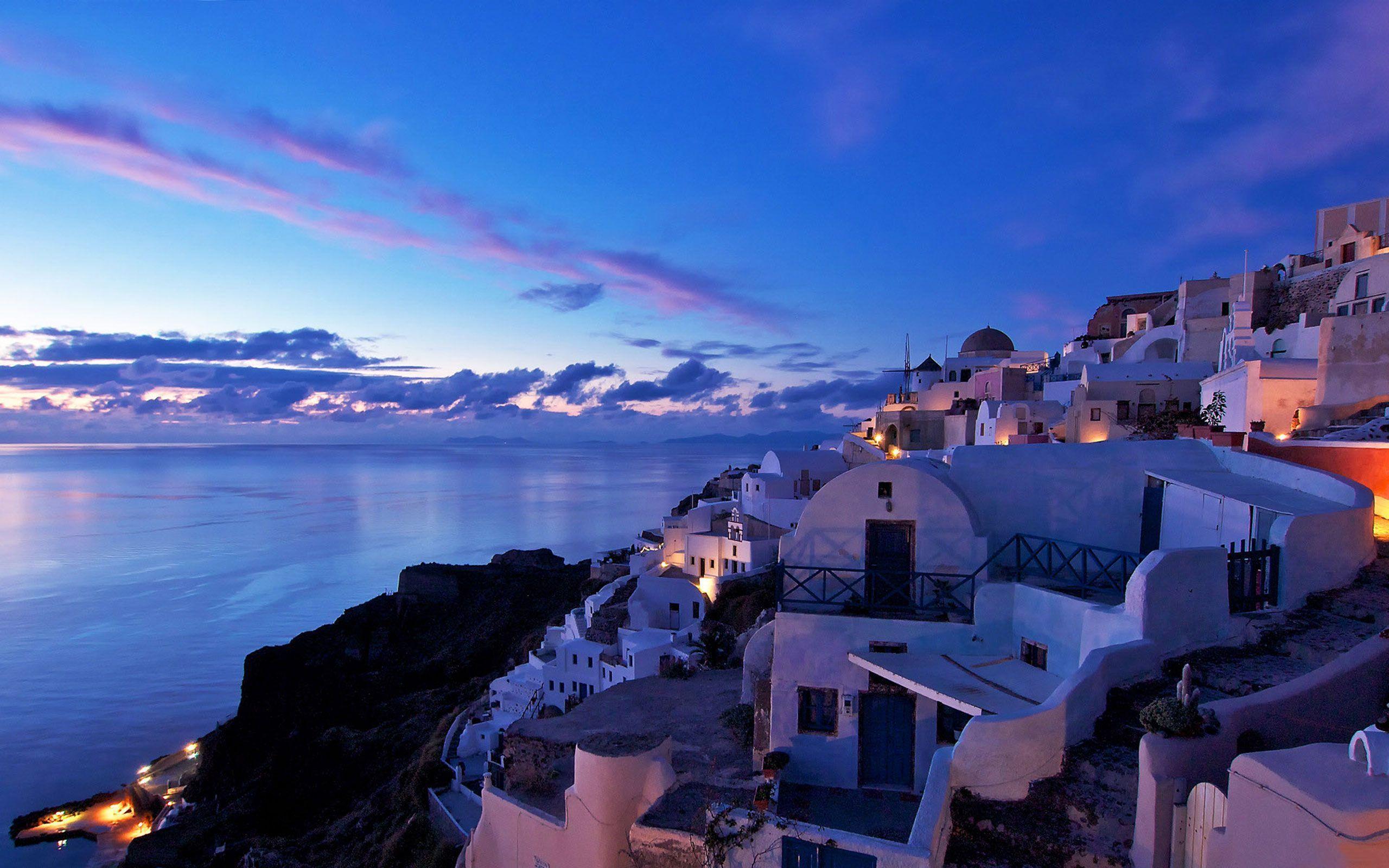 Santorini At Night HD Wallpapers