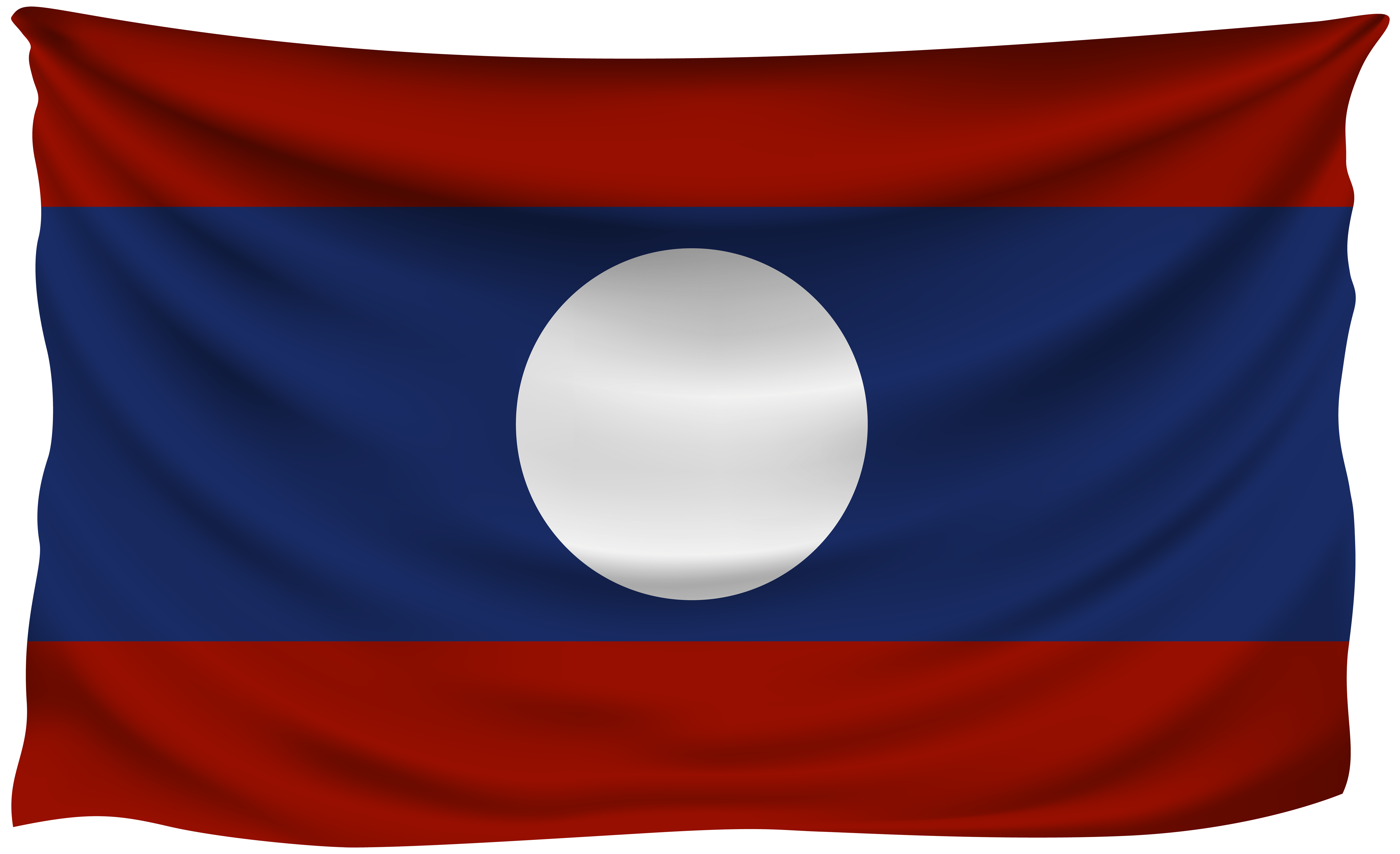 Laos Wrinkled Flag