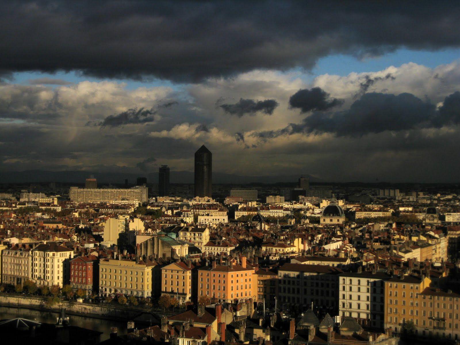 Clouds over the city of Lyon, France wallpapers and image