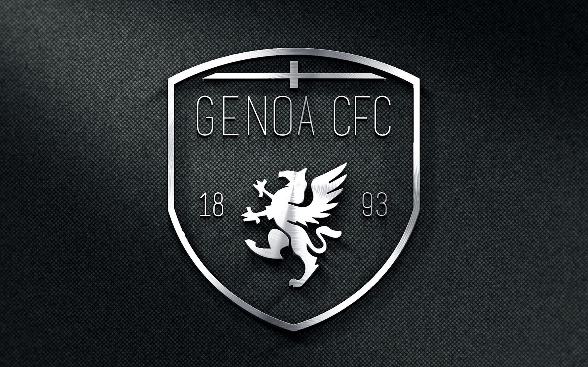 Indir duvar kağıdı Genoa FC, metal logo, kumaş, arka plan, futbol