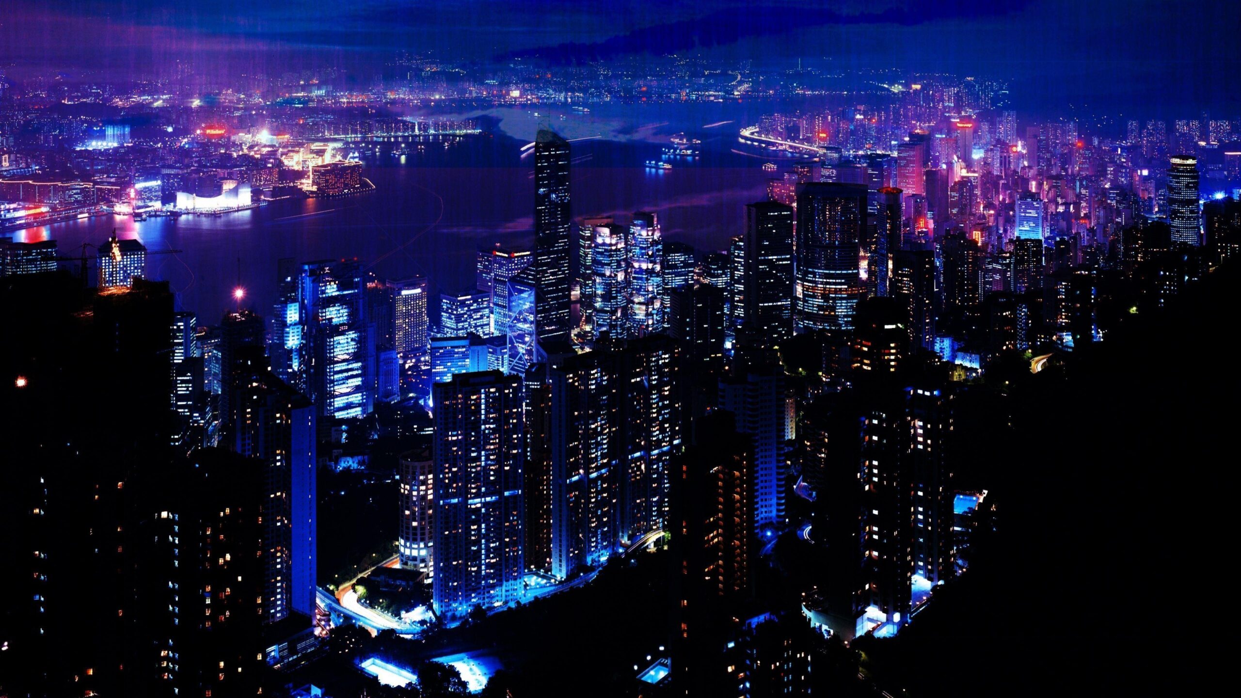 Download Wallpapers Night, City, Sky, Skyscrapers