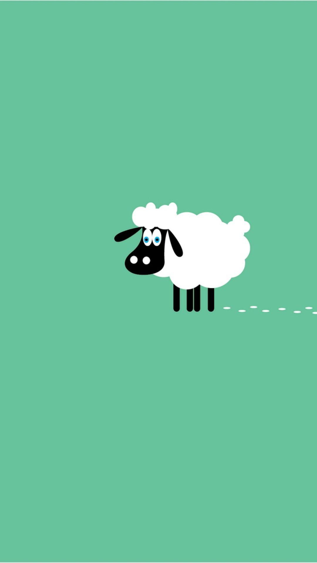 Sheep. 9 Animals Minimalistic Wallpapers for iPhone