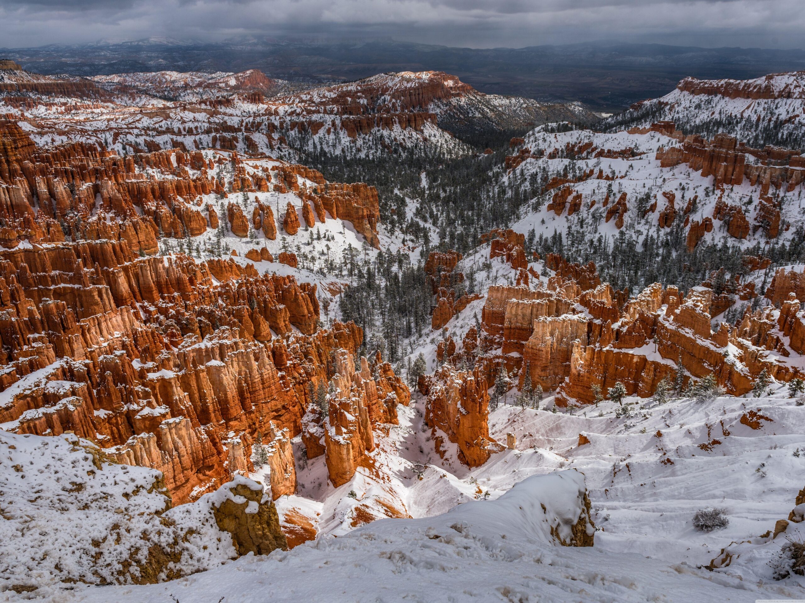 Inspiration Point, Bryce Canyon, Utah, Winter ❤ 4K HD Desktop