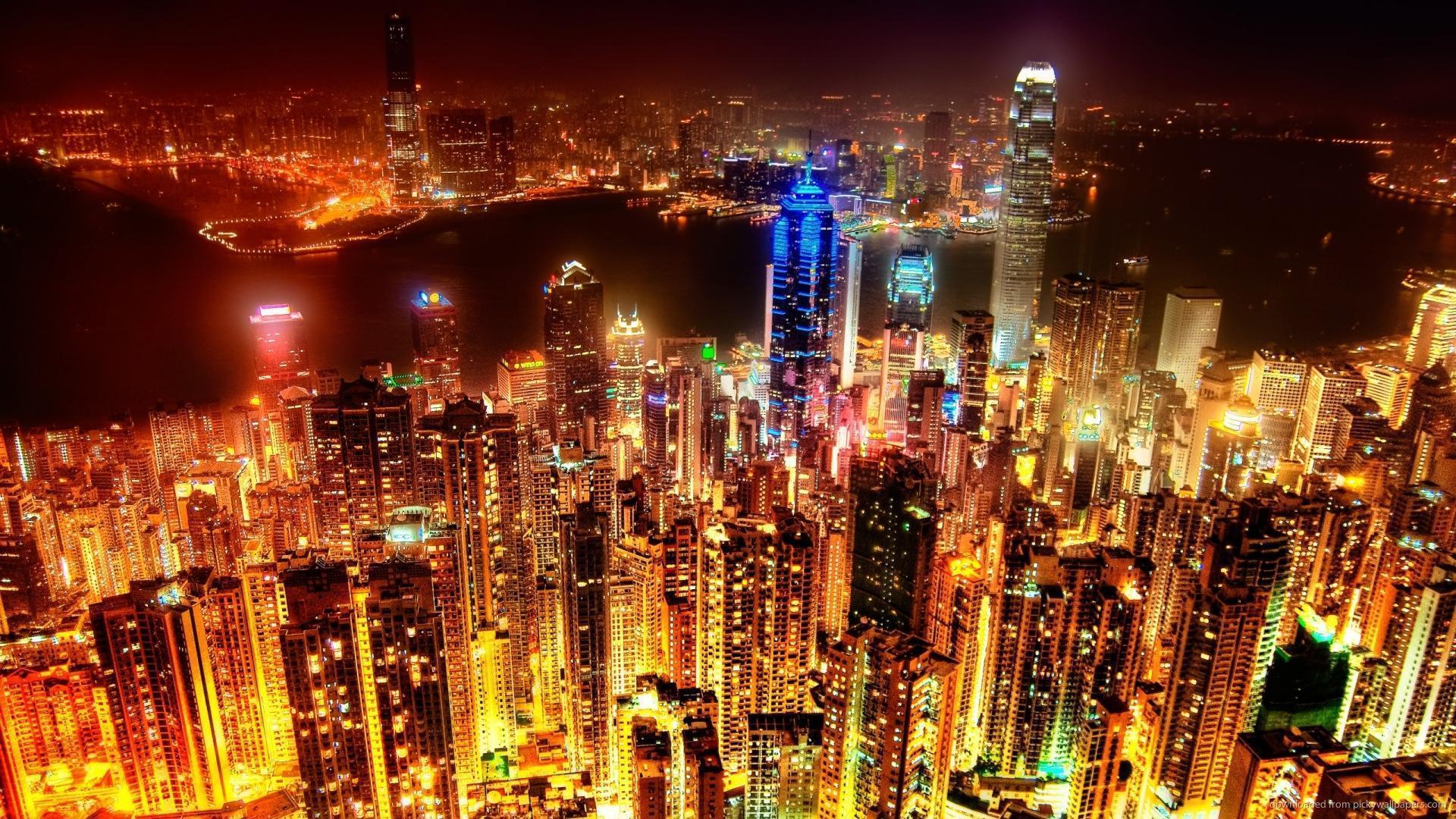 Hong kong at night wallpapers