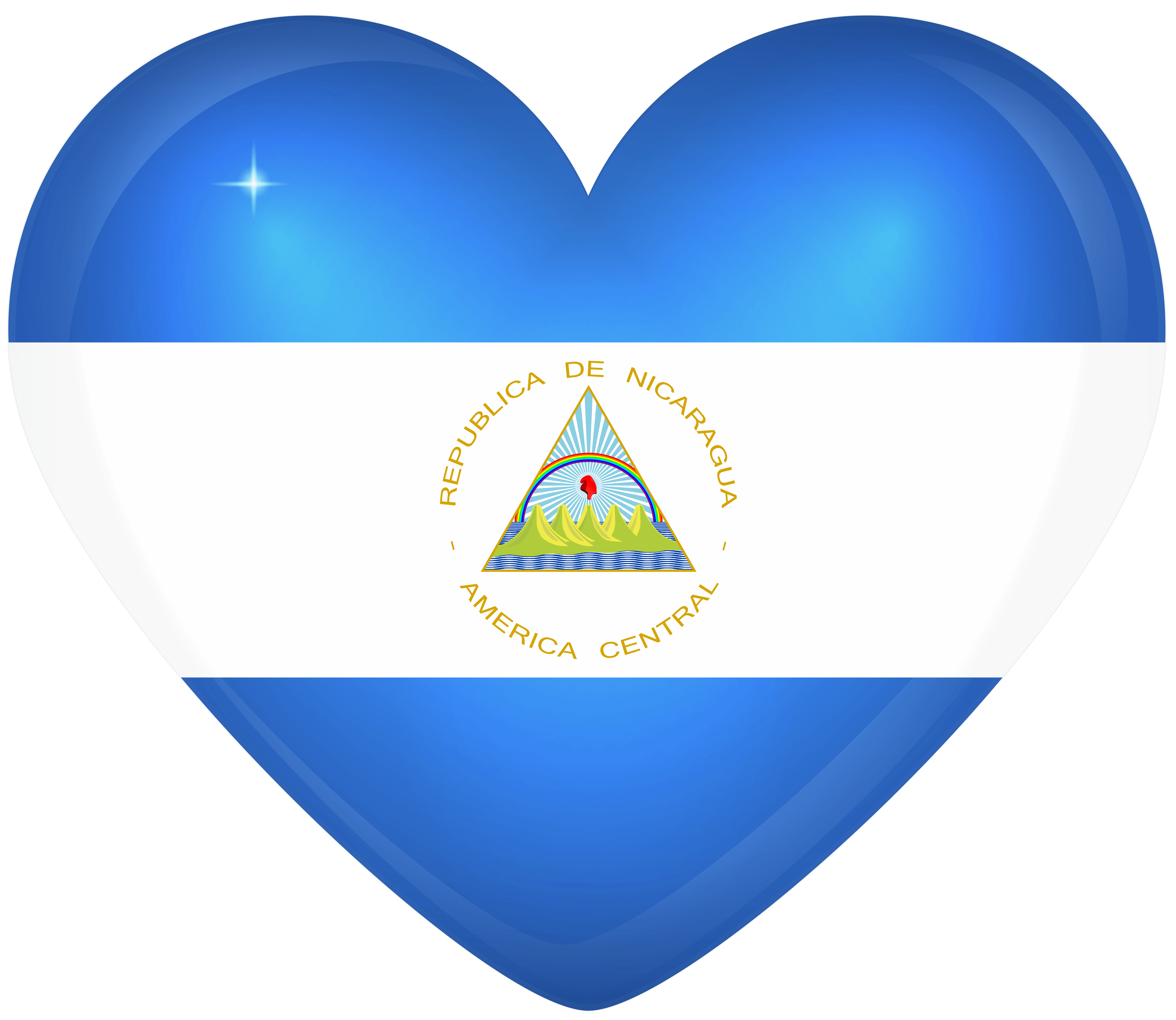 Nicaragua Large Heart Flag