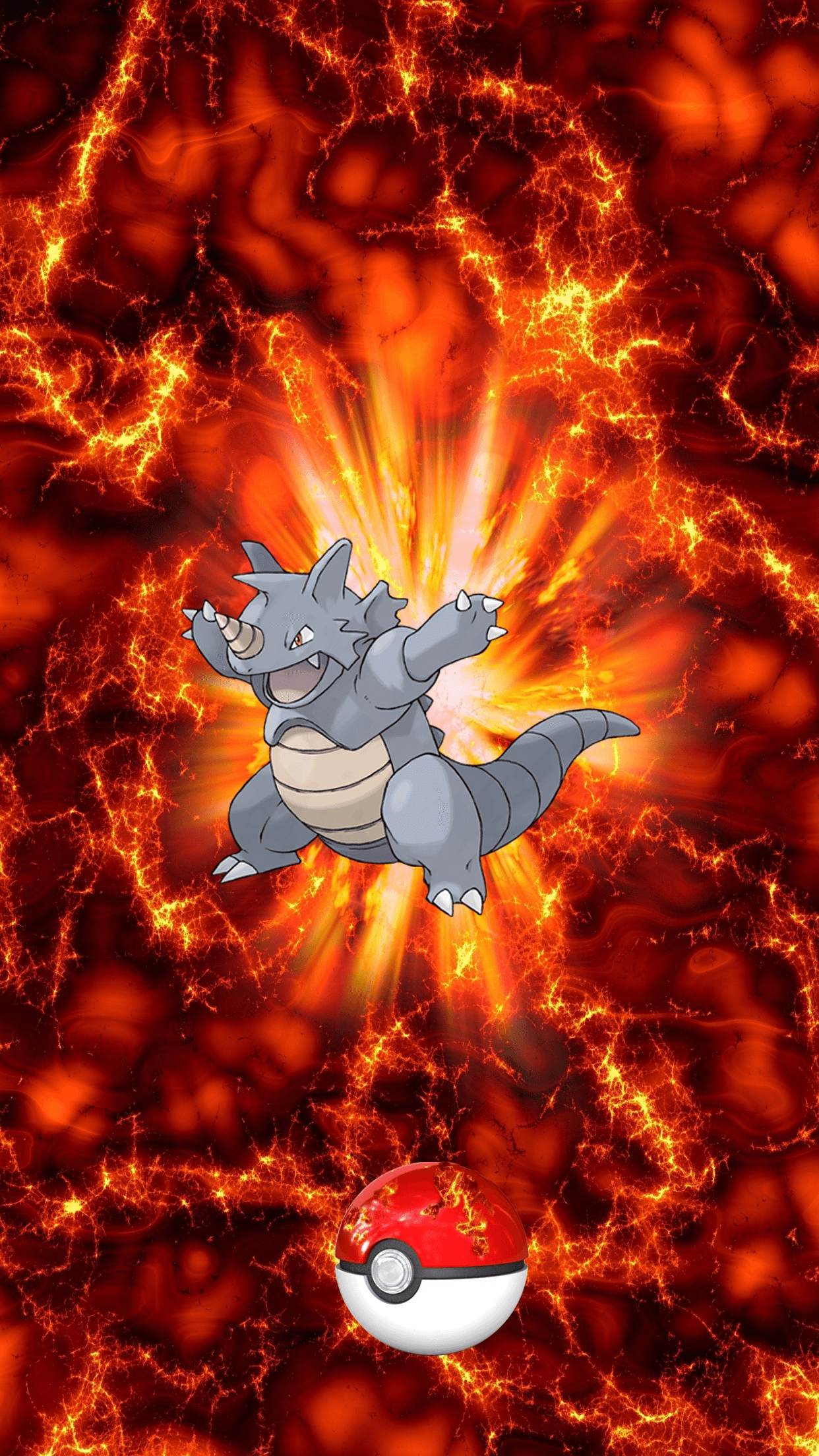 112 Fire Pokeball Rhydon Sidon Rhyhorn