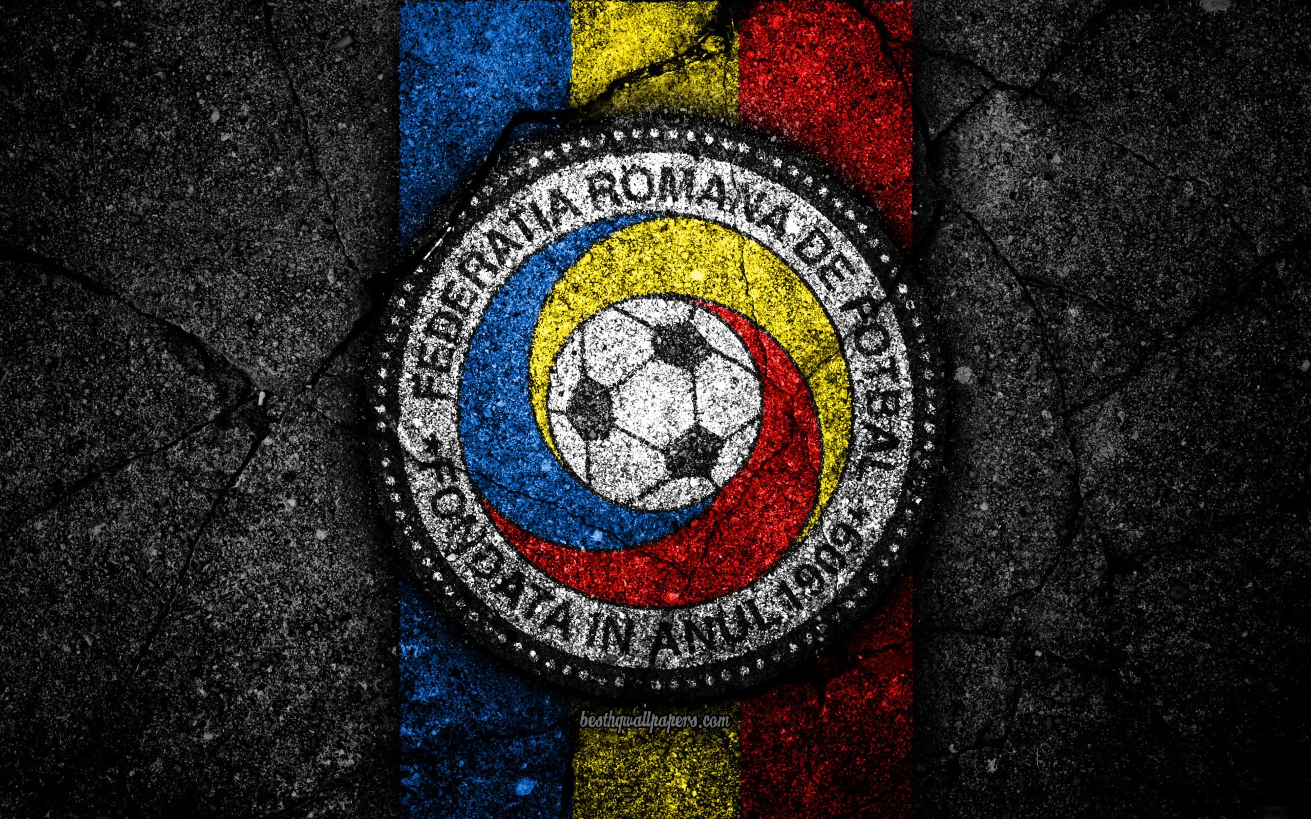 Download wallpapers Romanian football team, 4k, emblem, UEFA, Europe