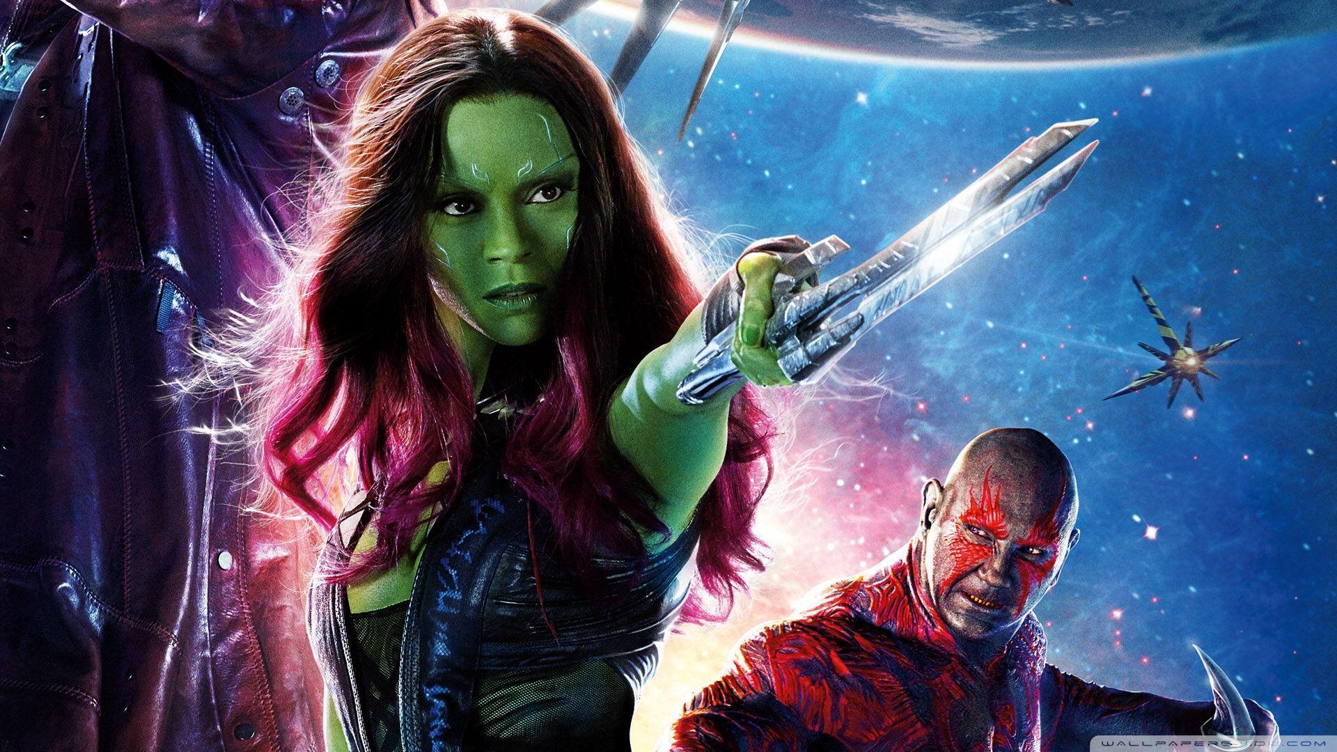 Guardians of the Galaxy Zoe Saldana as Gamora HD desktop wallpapers