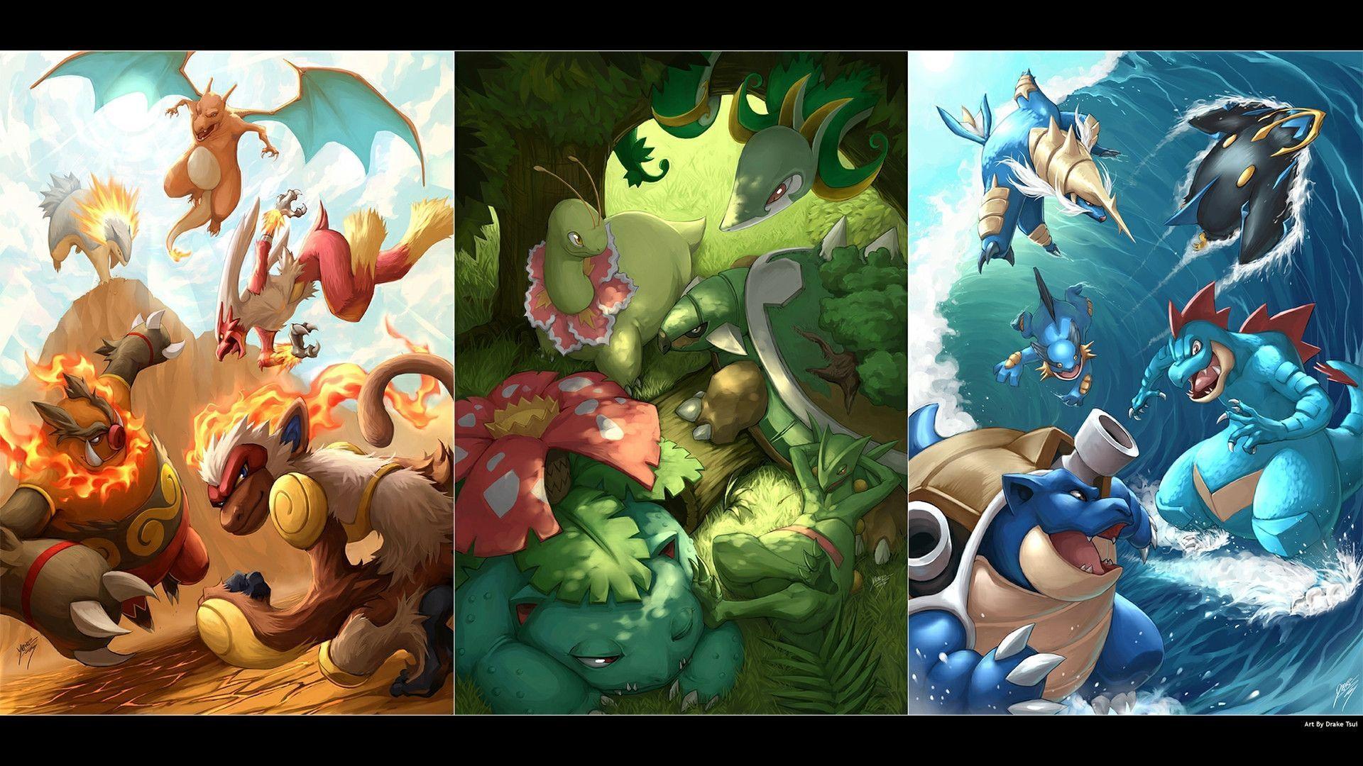 Download Pokemon Starters Wallpapers