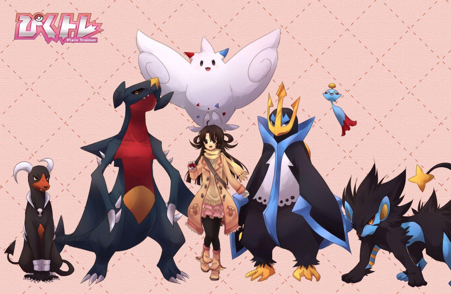 brown eyes brown hair chimecho empoleon garchomp houndoom kisaitu