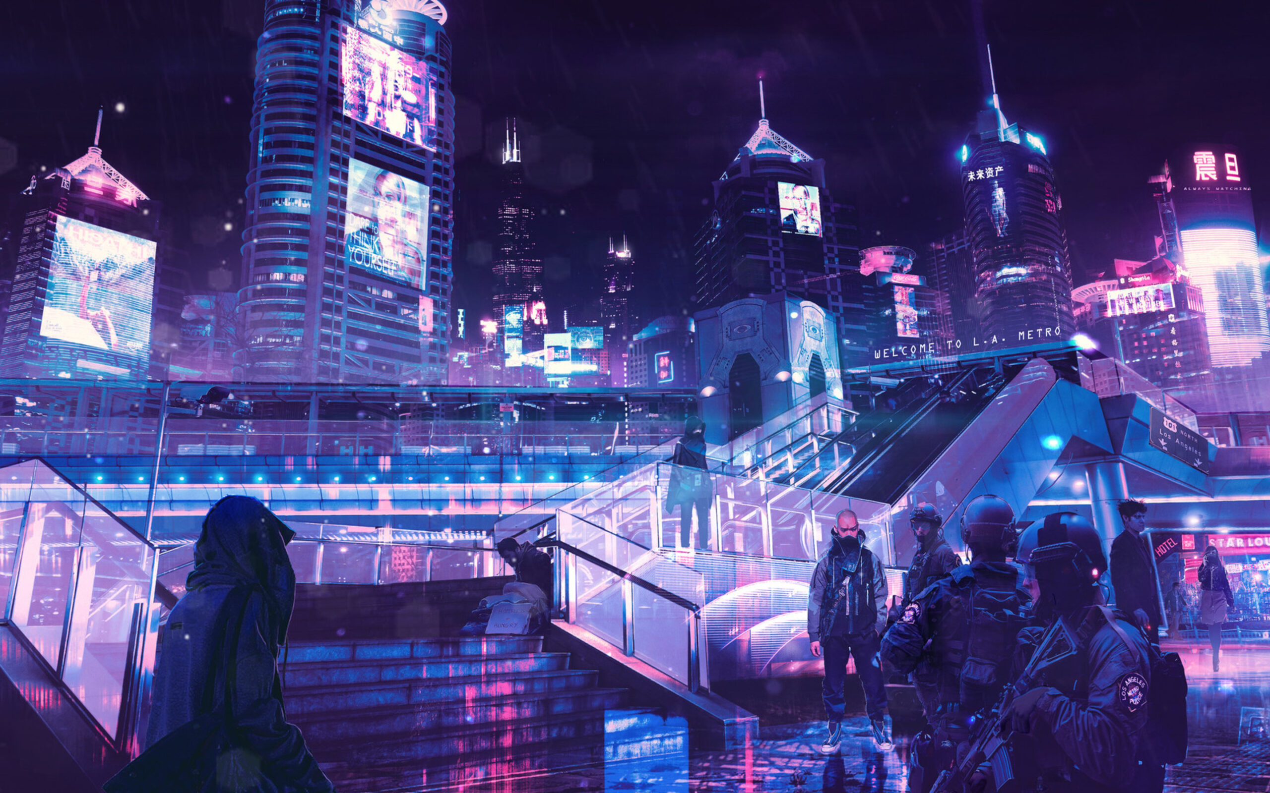 Cyberpunk Neon City Macbook Pro Retina HD 4k Wallpapers