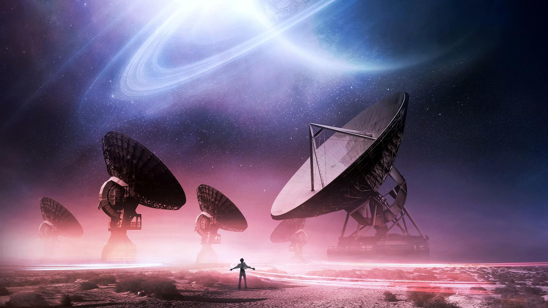 Wallpapers Radio telescopes, space exploration Full HD 2K