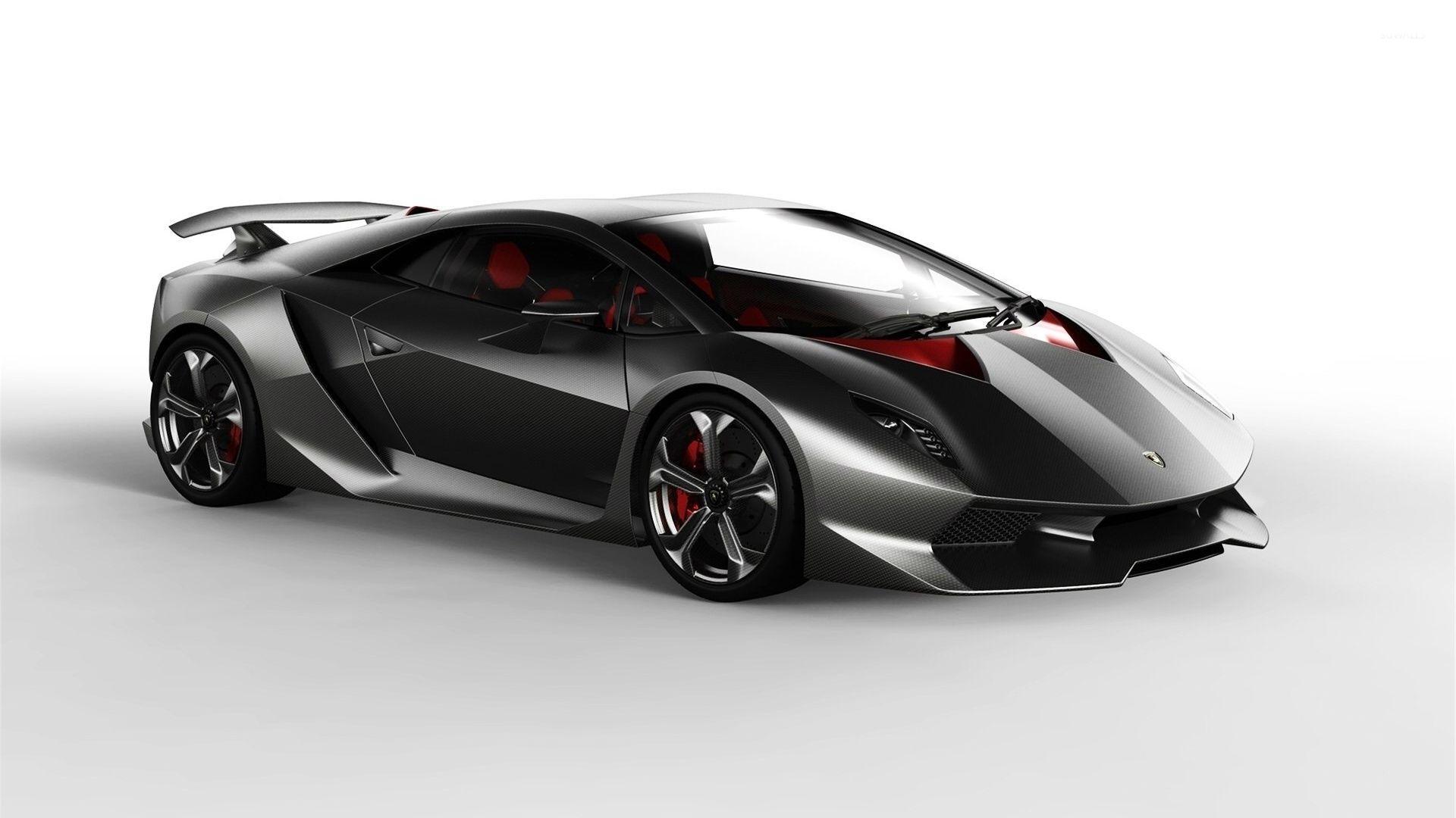 Front side view of a black Lamborghini Sesto Elemento wallpapers