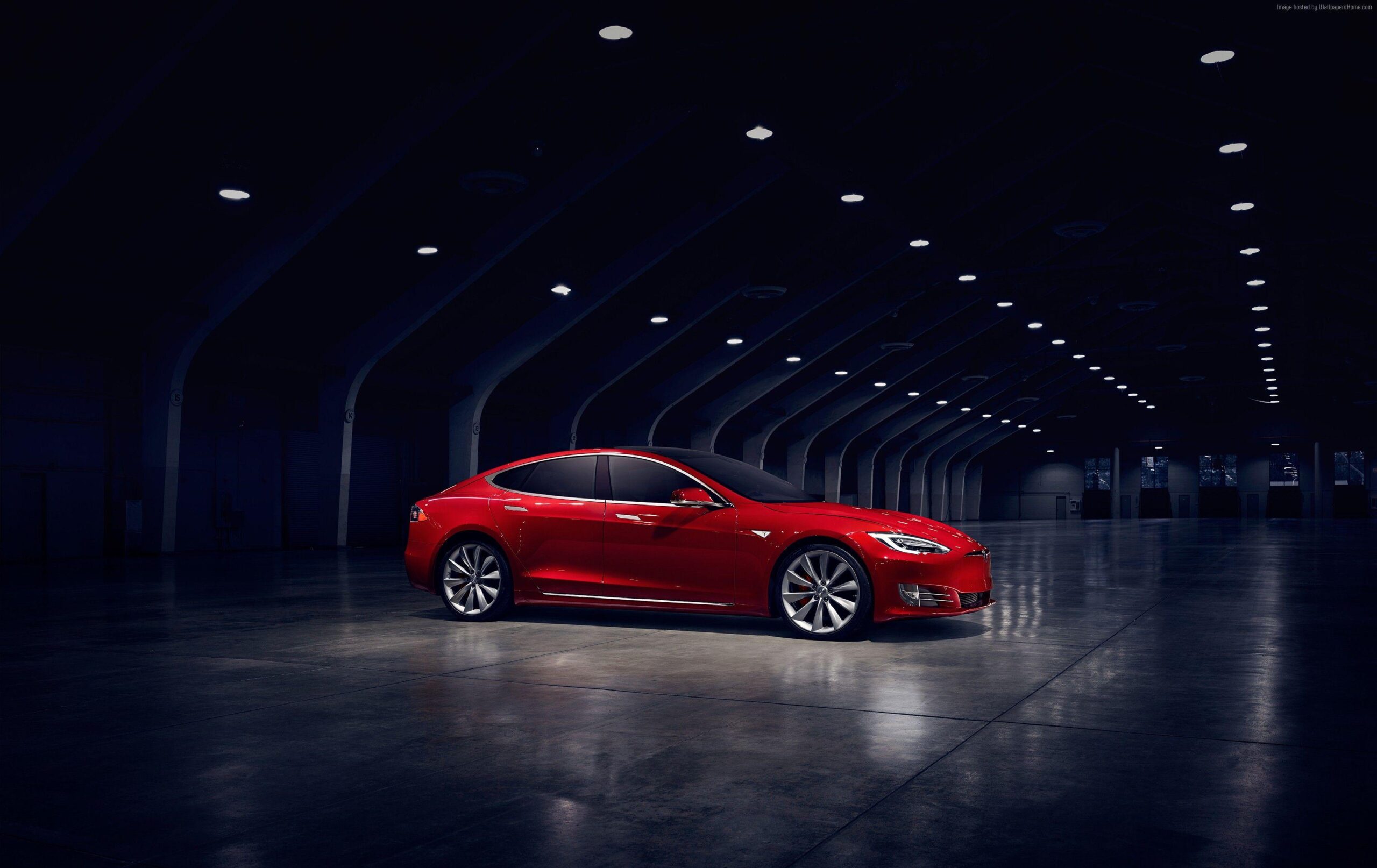 Wallpapers Tesla Model S P90D, electric cars, Elon Musk, red, Cars