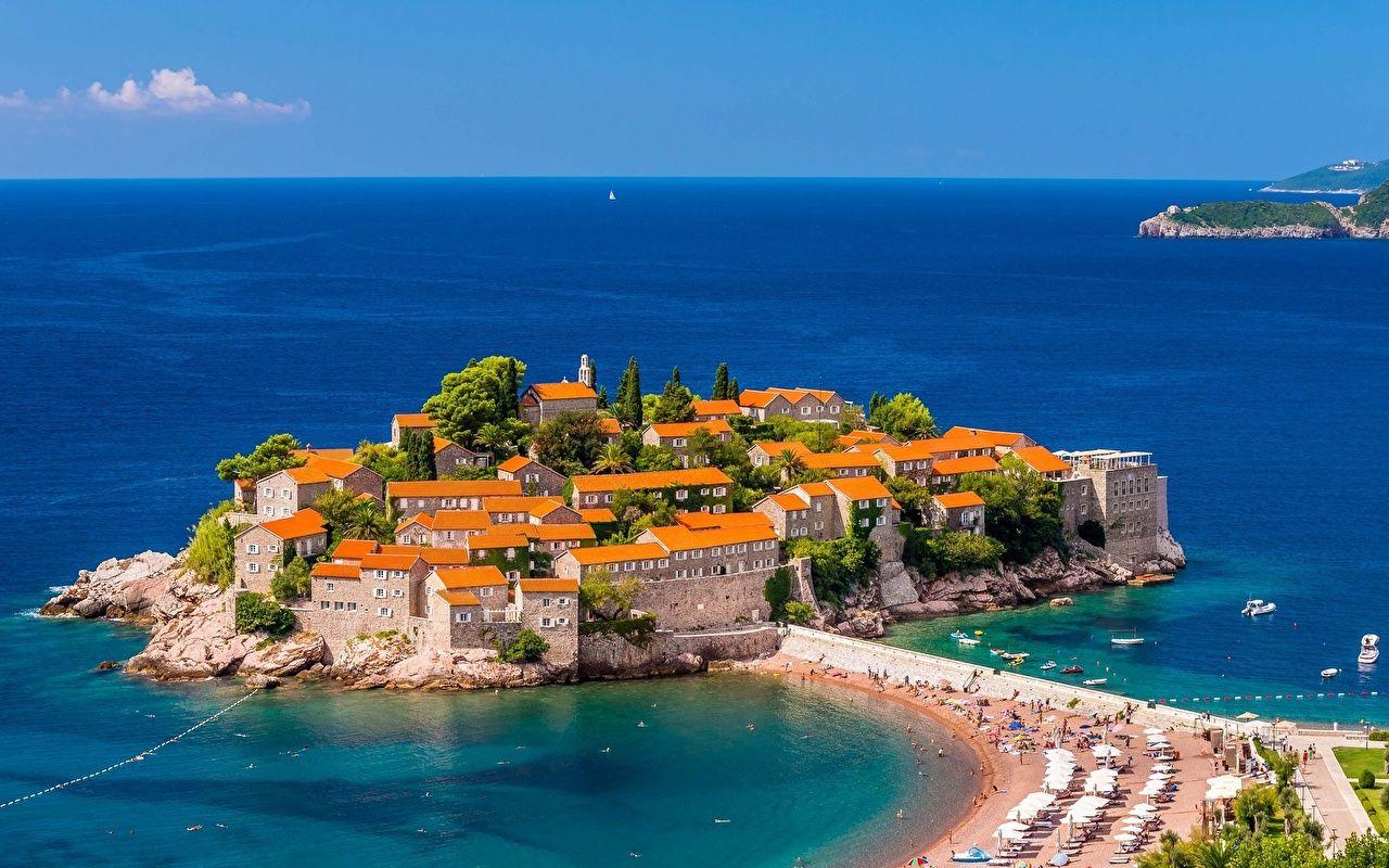 Wallpapers Montenegro Sveti Stefan, Montenegro, Adriatic Sea Nature