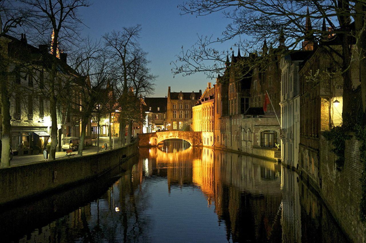 Wallpapers Belgium Rivers Houses Bruges Canal Cities download photo