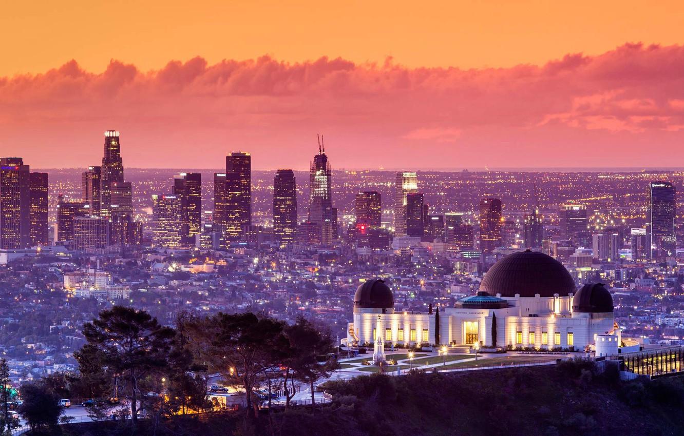 Wallpapers landscape, home, CA, panorama, Los Angeles, USA, Griffith