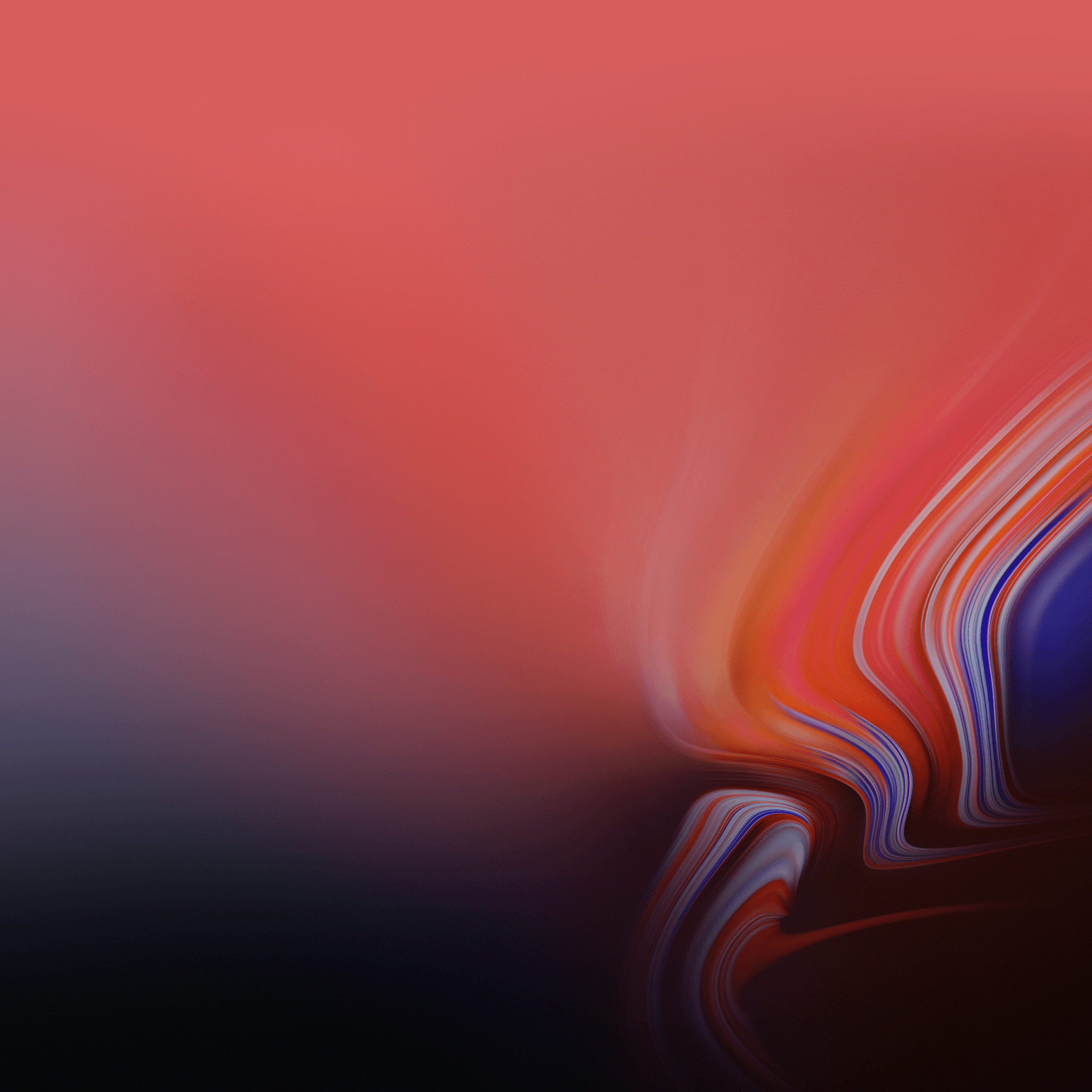 Wallpapers Waves, Gradient, Red, Samsung Galaxy Tab S4, Stock, HD