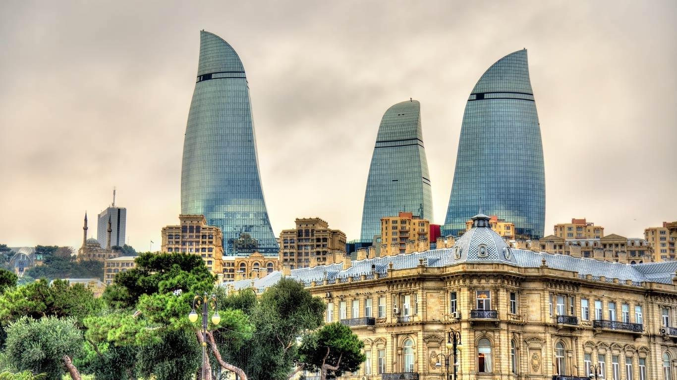 Flame Towers and skyline of Baku, Azerbaijan wallpapers by T1000