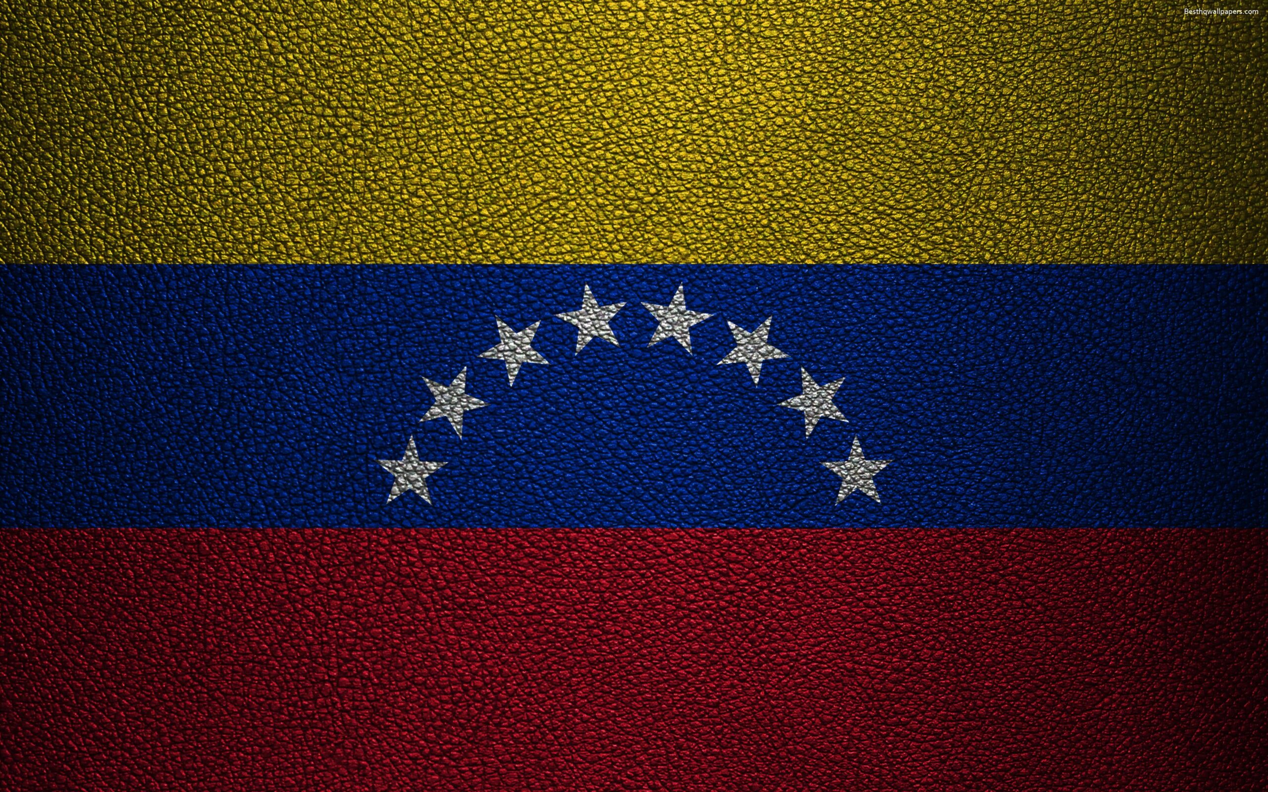 Download wallpapers Flag of Venezuela, 4k, leather texture