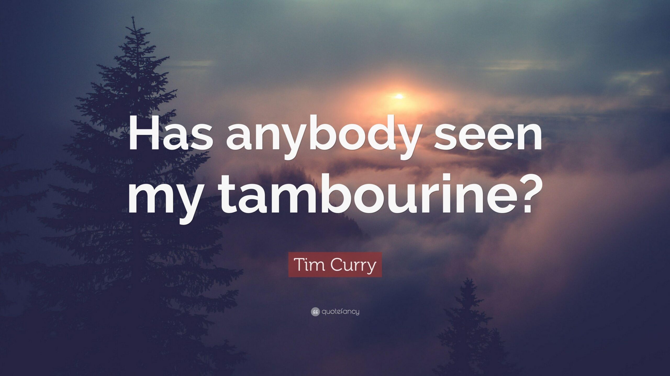 Tim Curry Quote: “Has anybody seen my tambourine?”