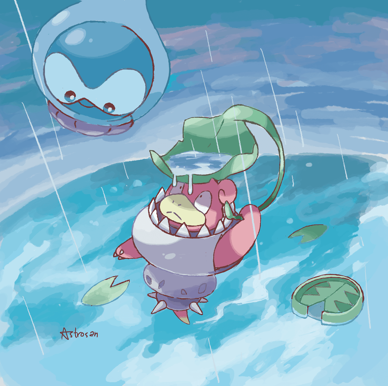 Mega Slowbro and Castform Fanart [Astrosan] : pokemon