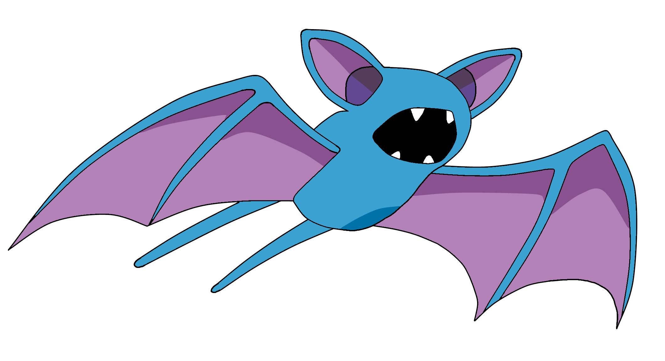 Pokemon Zubat 041 Lineart Farbig by WallpaperZero