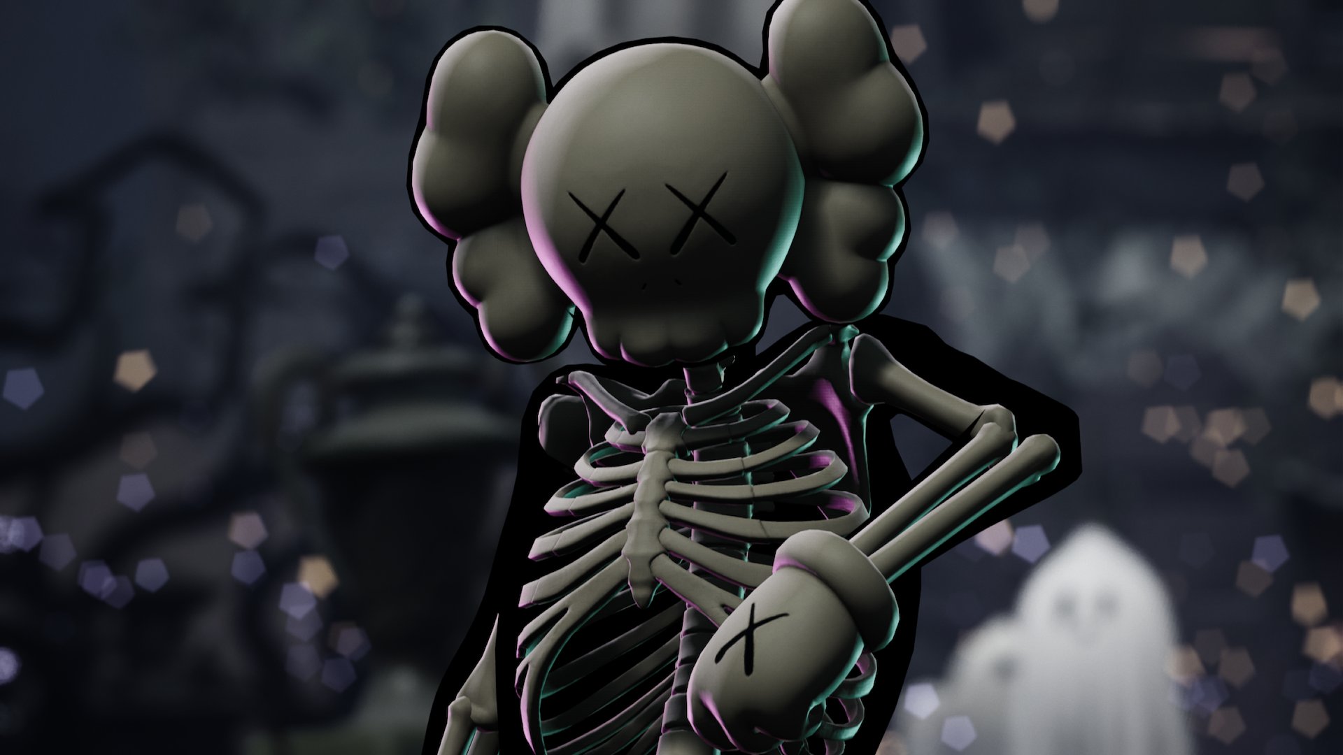 Kaws Skeleton Fortnite wallpapers