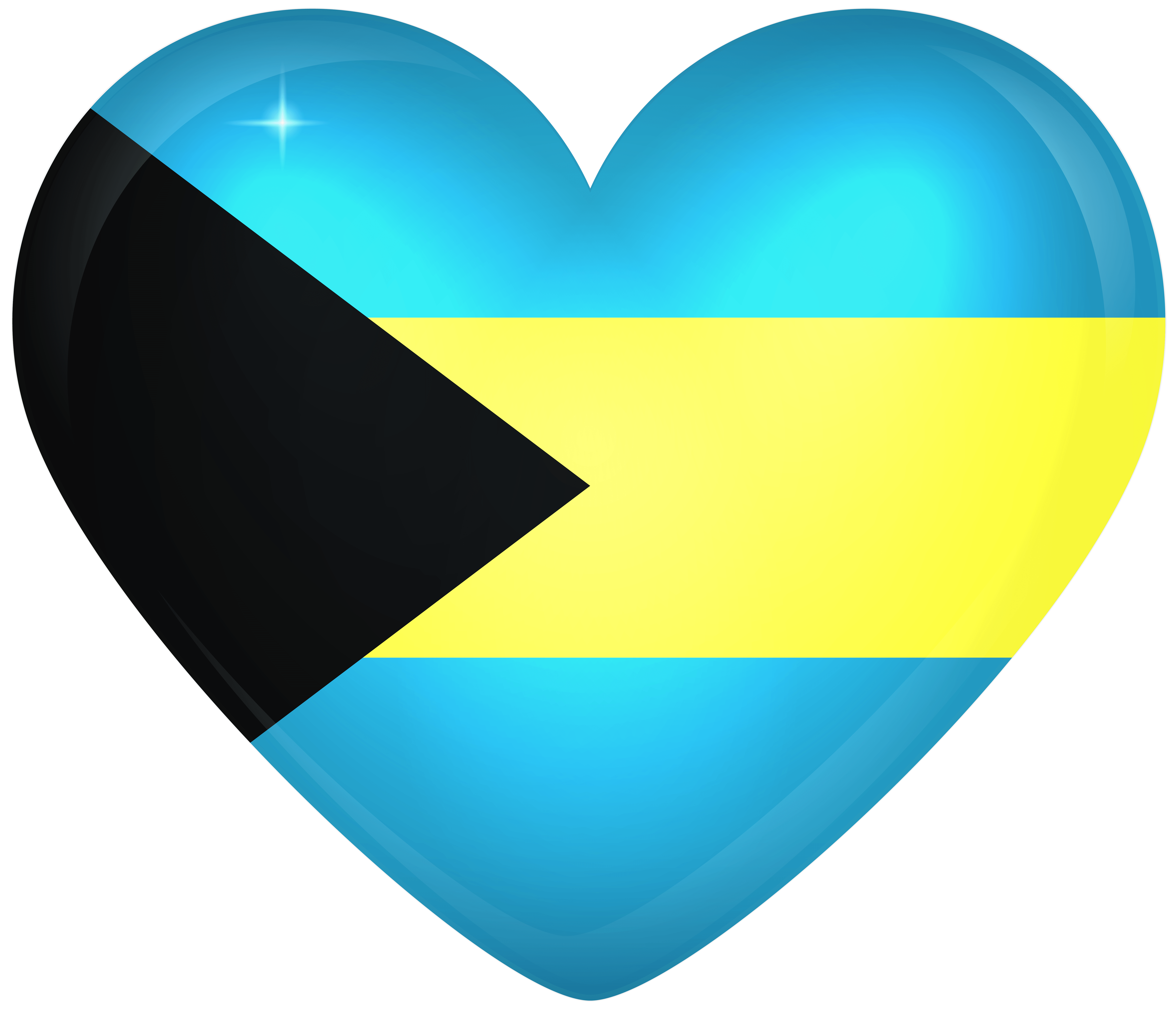 Bahamas Large Heart Flag