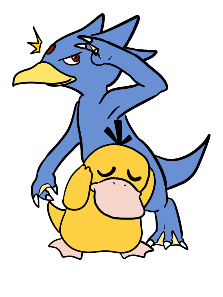 Psyduck and Golduck by h2roses