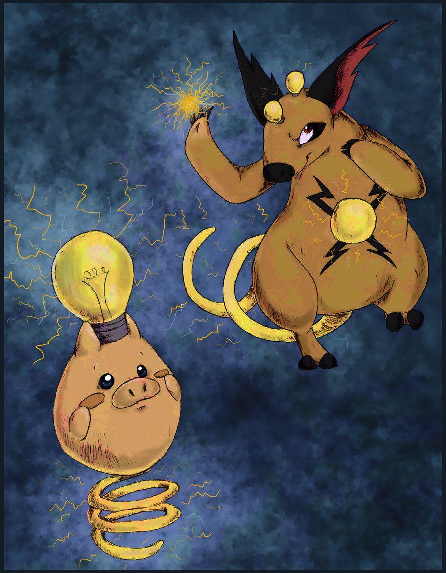 Electric Spoink and Grumpig by Leaf