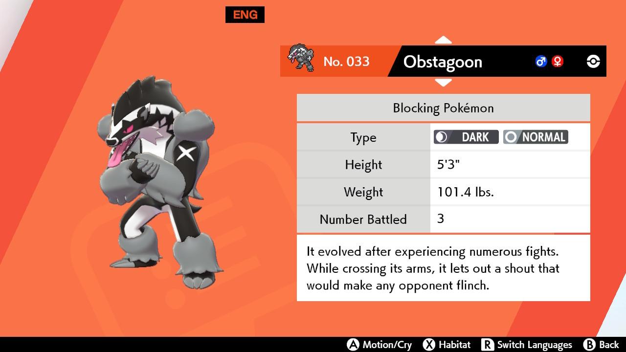 Pokemon Sword & Shield: Evolve Linoone Into Obstagoon