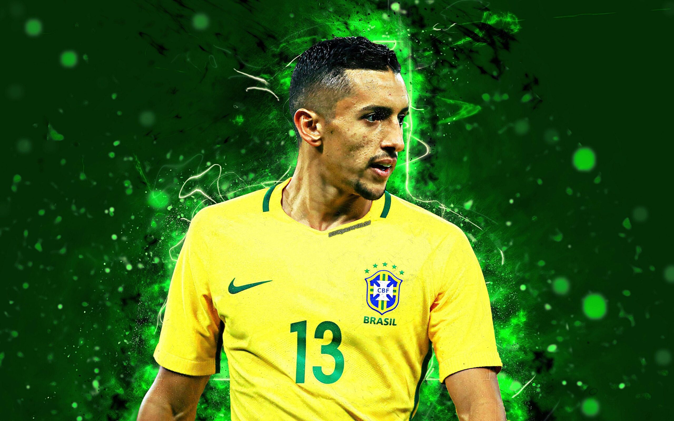 Download wallpapers 4k, Marquinhos, abstract art, Brazil National