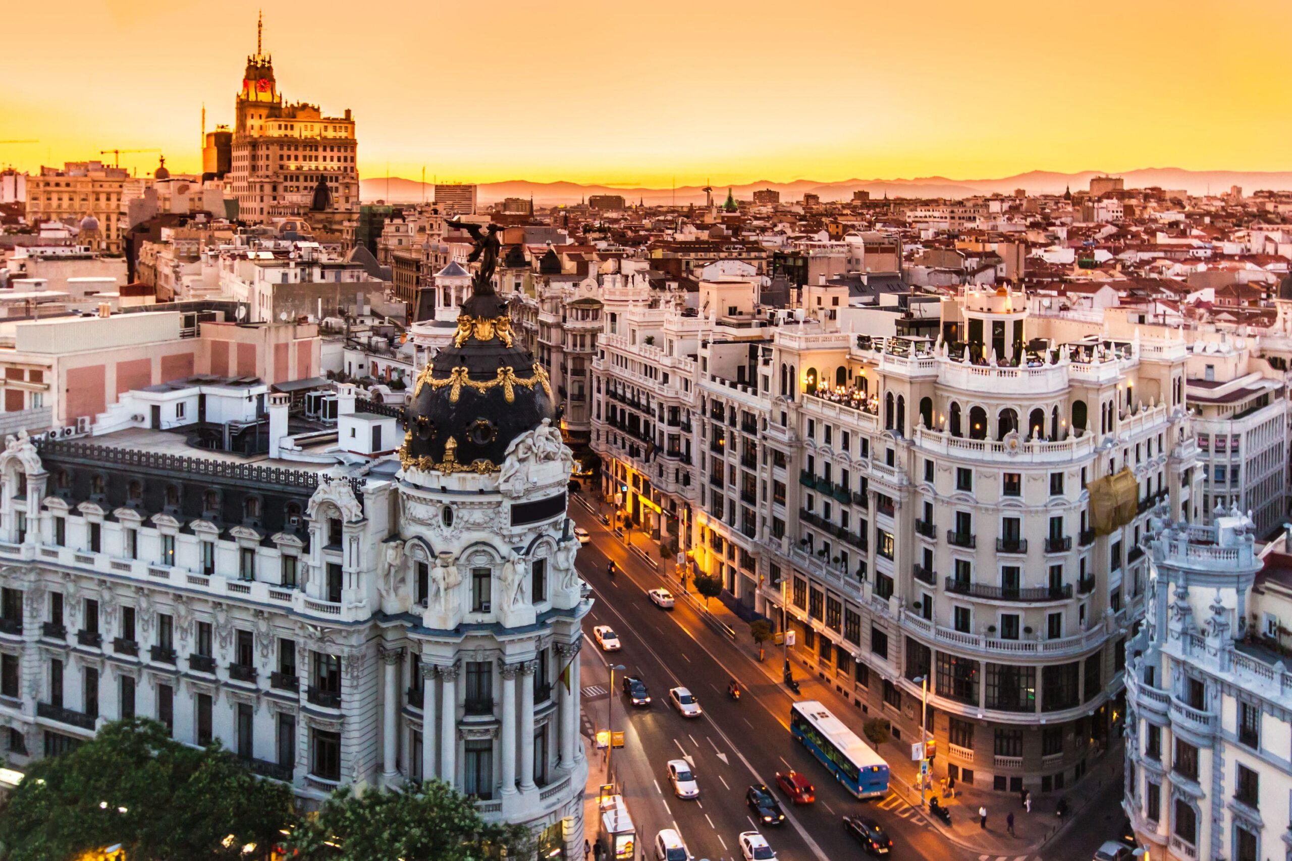 City panorama Madrid, Spain wallpapers and image