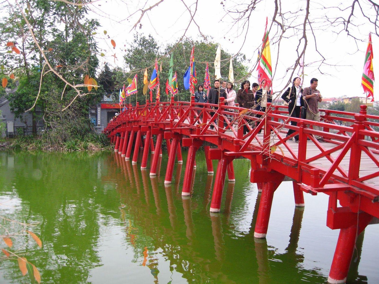 Hanoi The Huc Bridge wallpapers beautiful