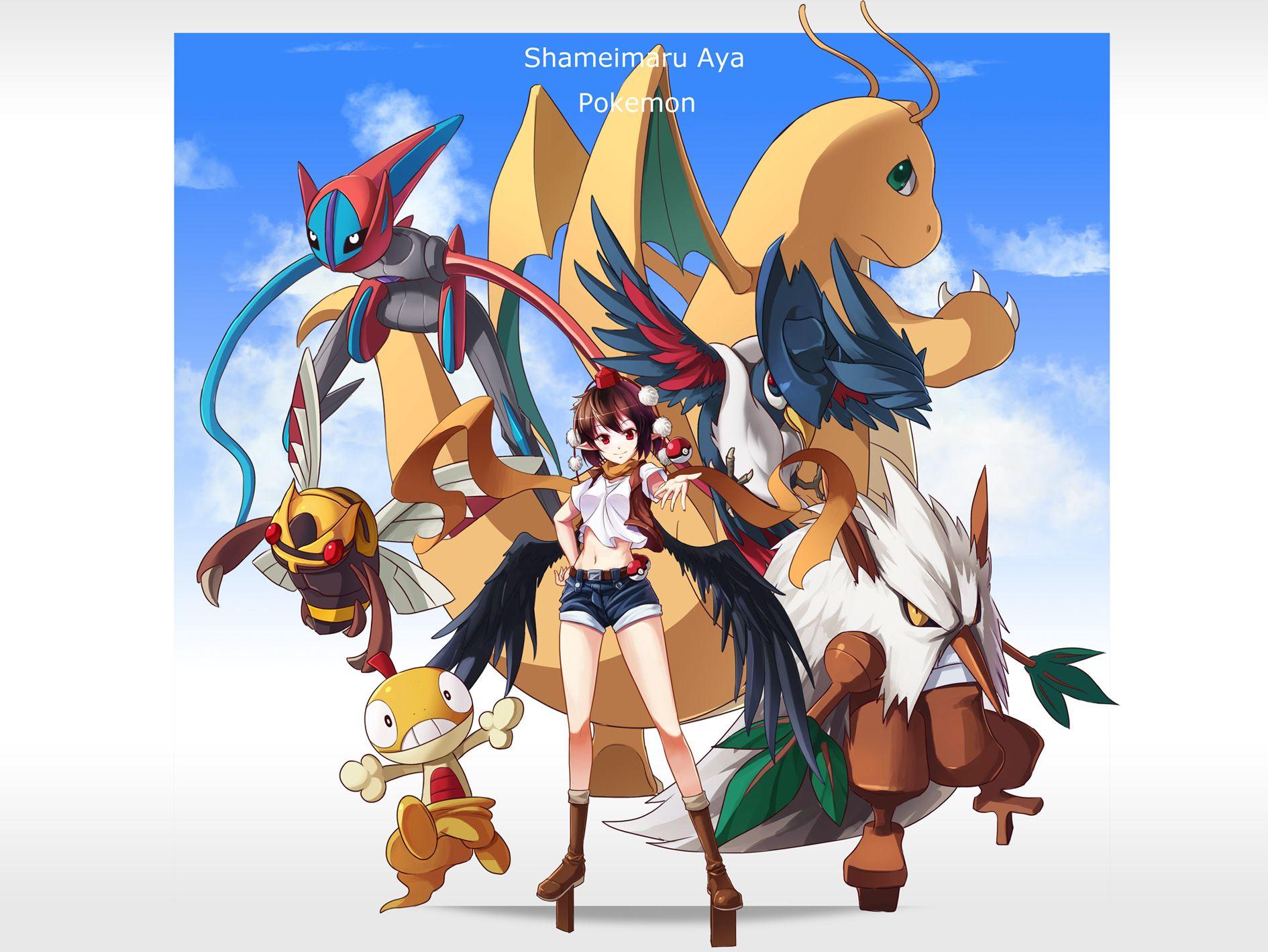 Pokemon crossover deoxys dragonite honchkrow ninjask pokemon scrafty